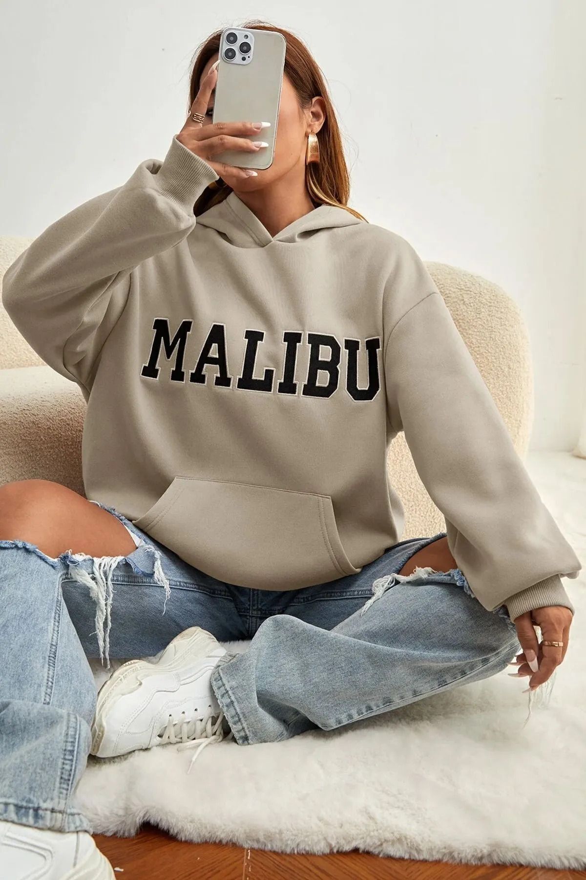 uyguntarz-Malibu bedrucktes Unisex-Sweatshirt in Übergröße 1