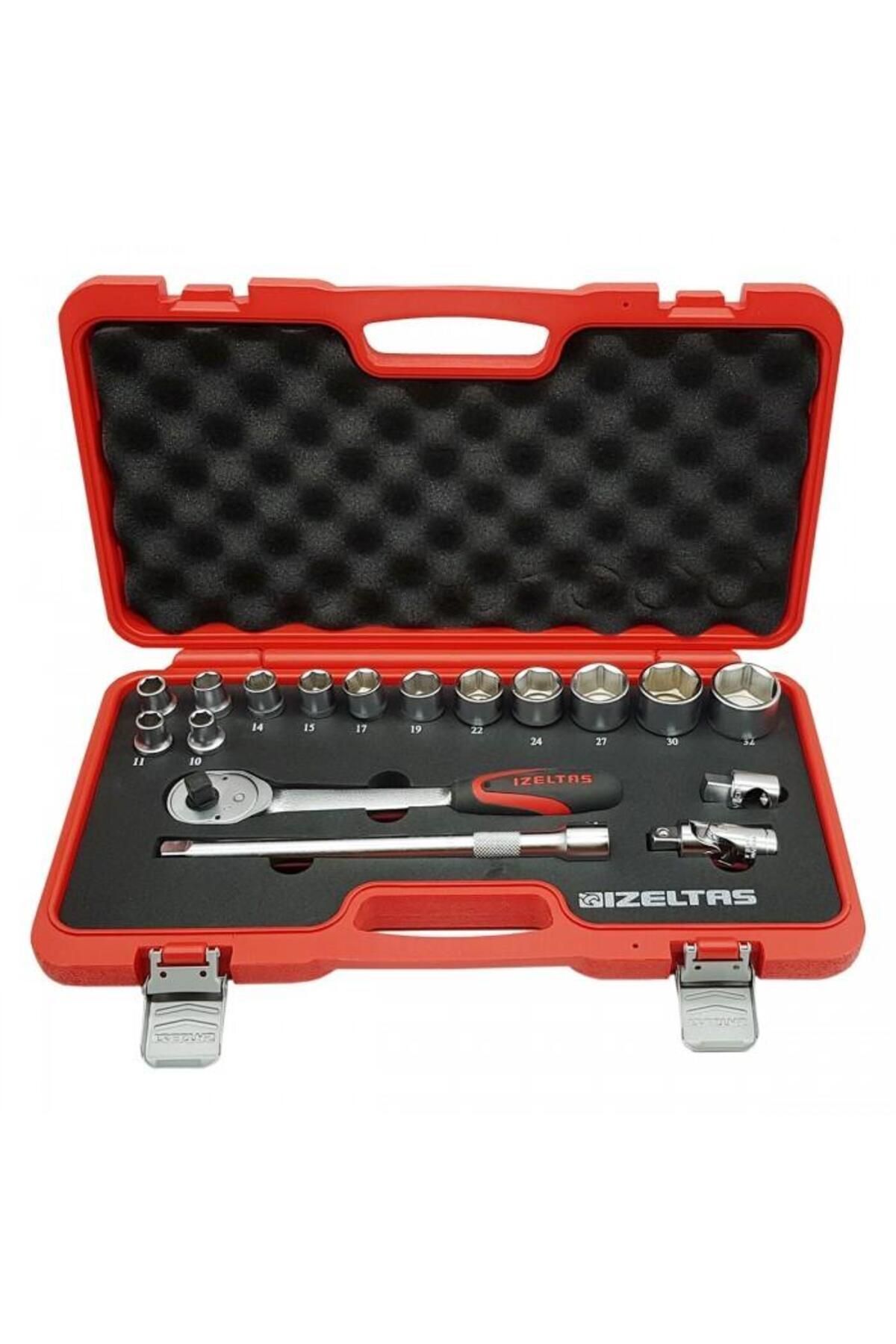 İzeltaş Hexagon Socket Wrench Set 1/2 Inch 17 Pieces