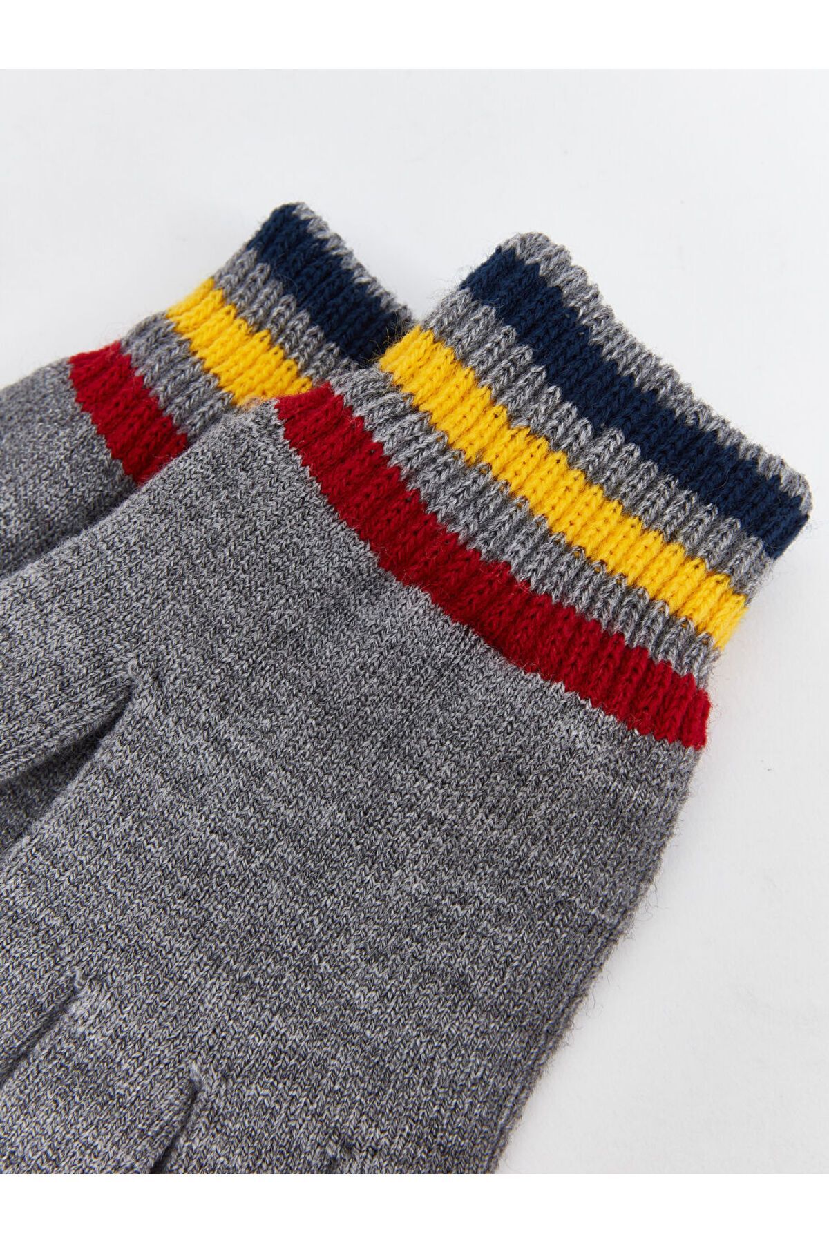 LC Waikiki-Stripe Patterned Scarf Beanie and Gloves for Boys 3