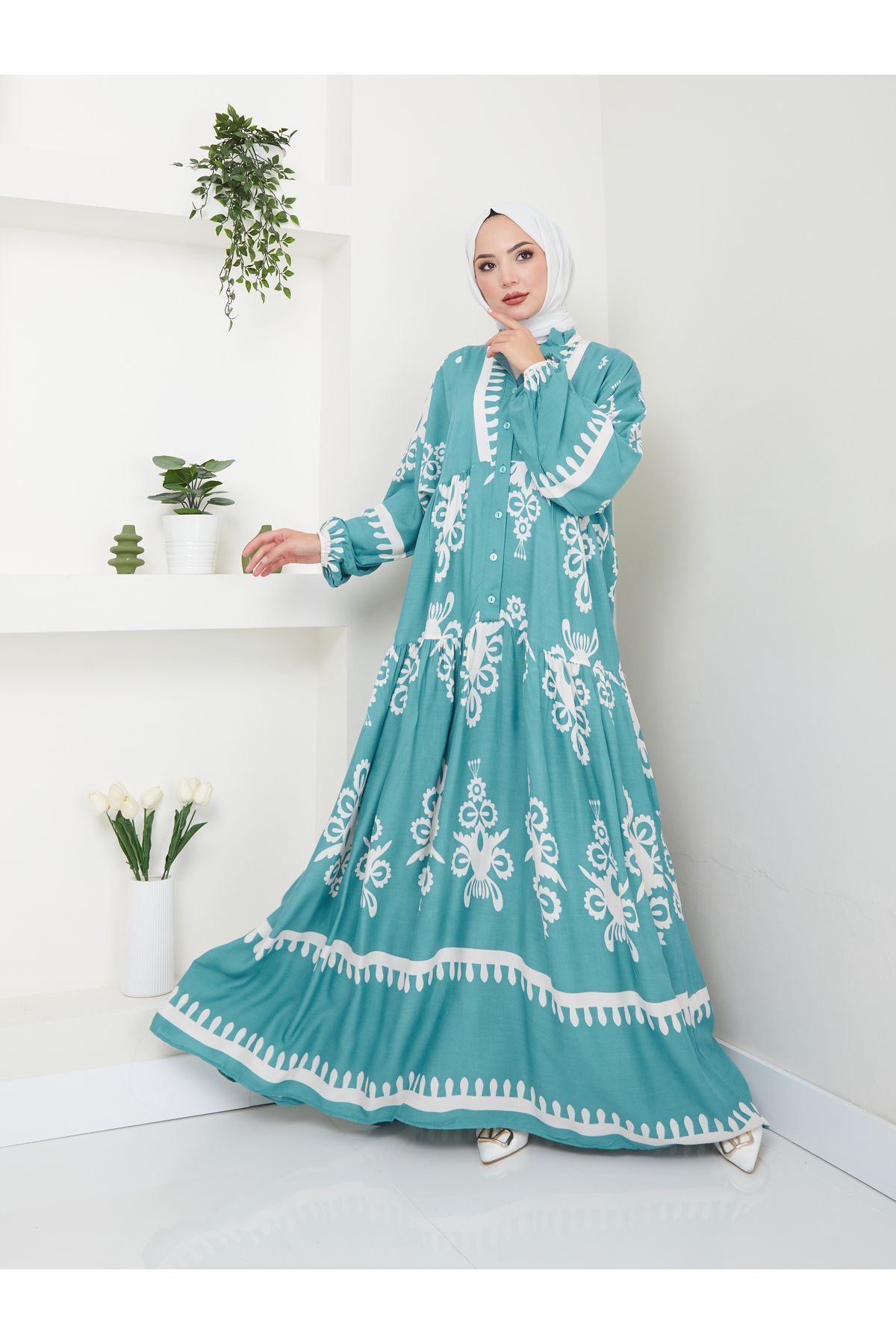 VOLT CLOTHİNG-Ethnisch gemustertes Damenkleid 1