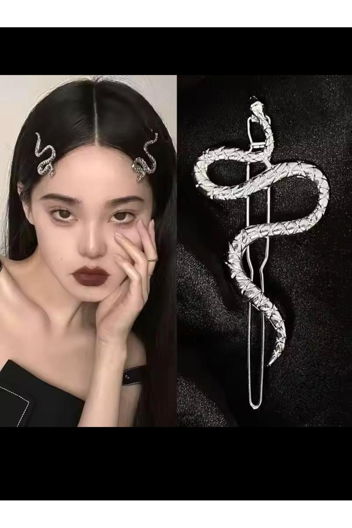 yılanlı klipsli pens yan toka