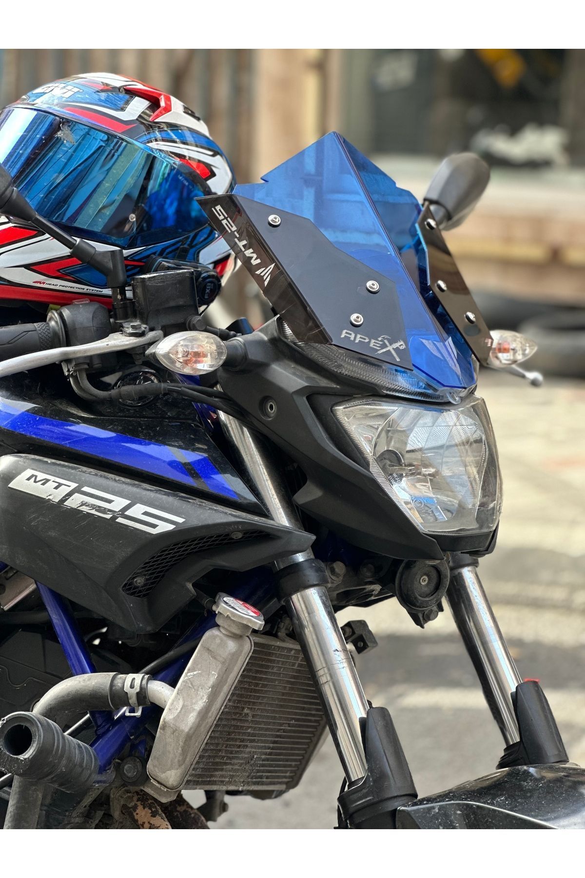 Yamaha SP-YAMAHA MT25 SPOR ÖN CAM(SPERLİK SİYAH-MAVİ)