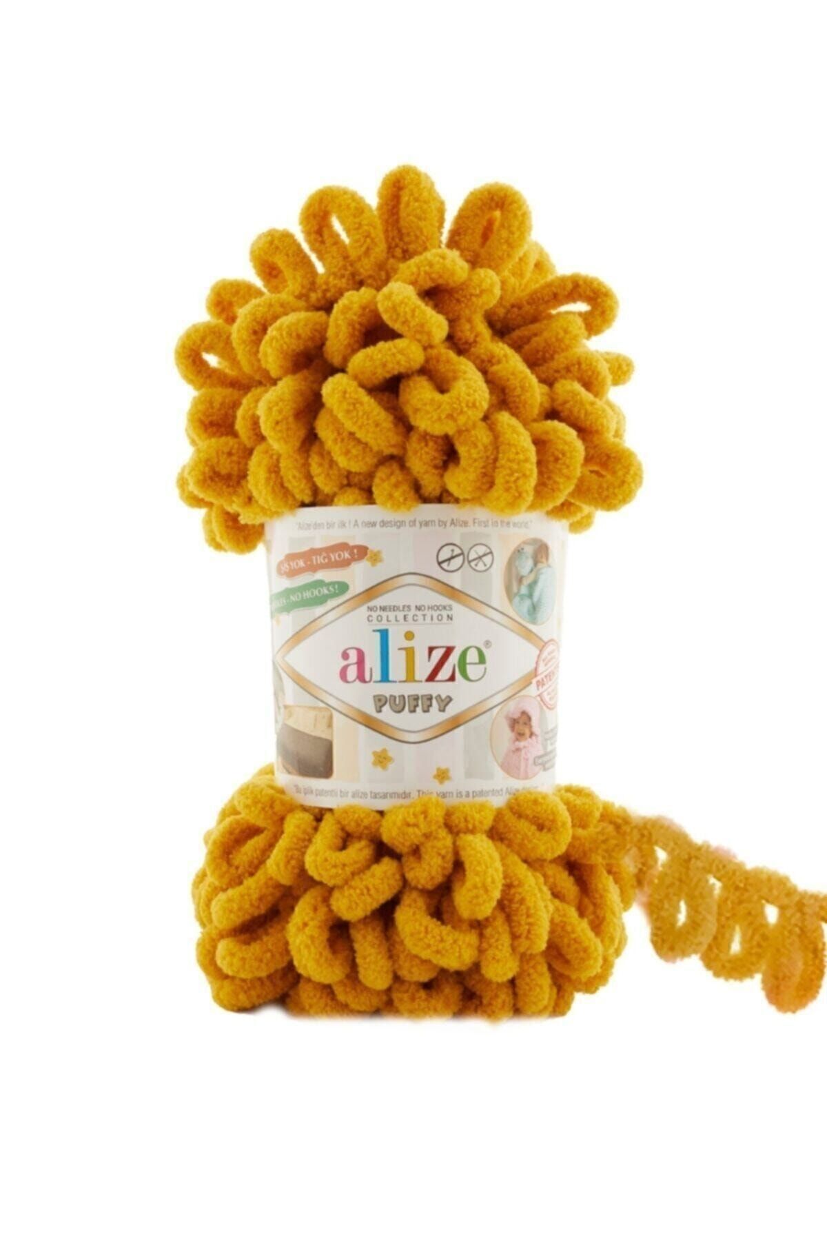 ( 5 Pieces ) 02 Mustard Hand Knitting Yarns Snoozies Blanket Yarn Scarf Cardigan Mop Yarn