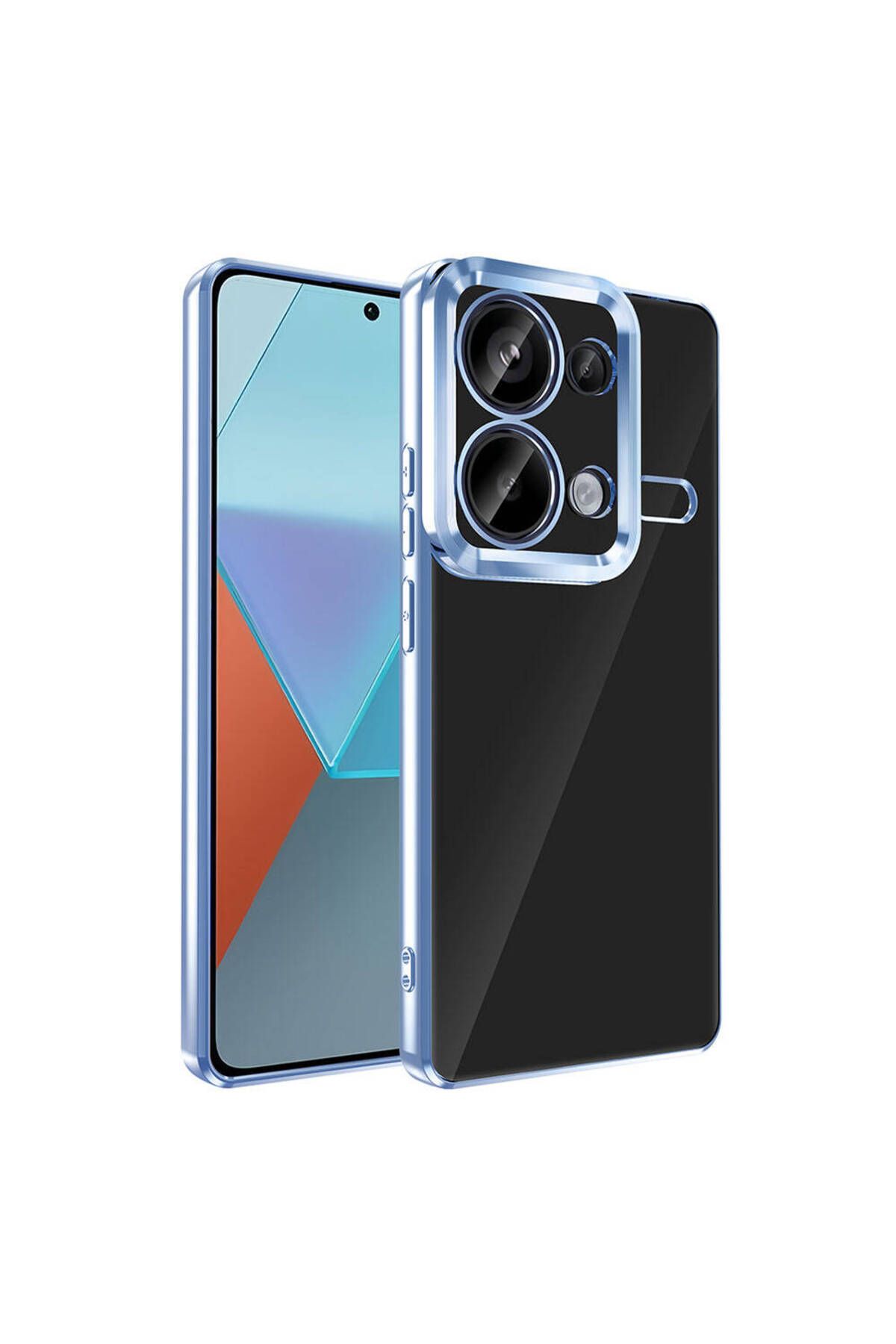 Xiaomi Redmi Note 13 Pro 4G Compatible Case Camera Protected Logo Showing Omega Transparent Cover