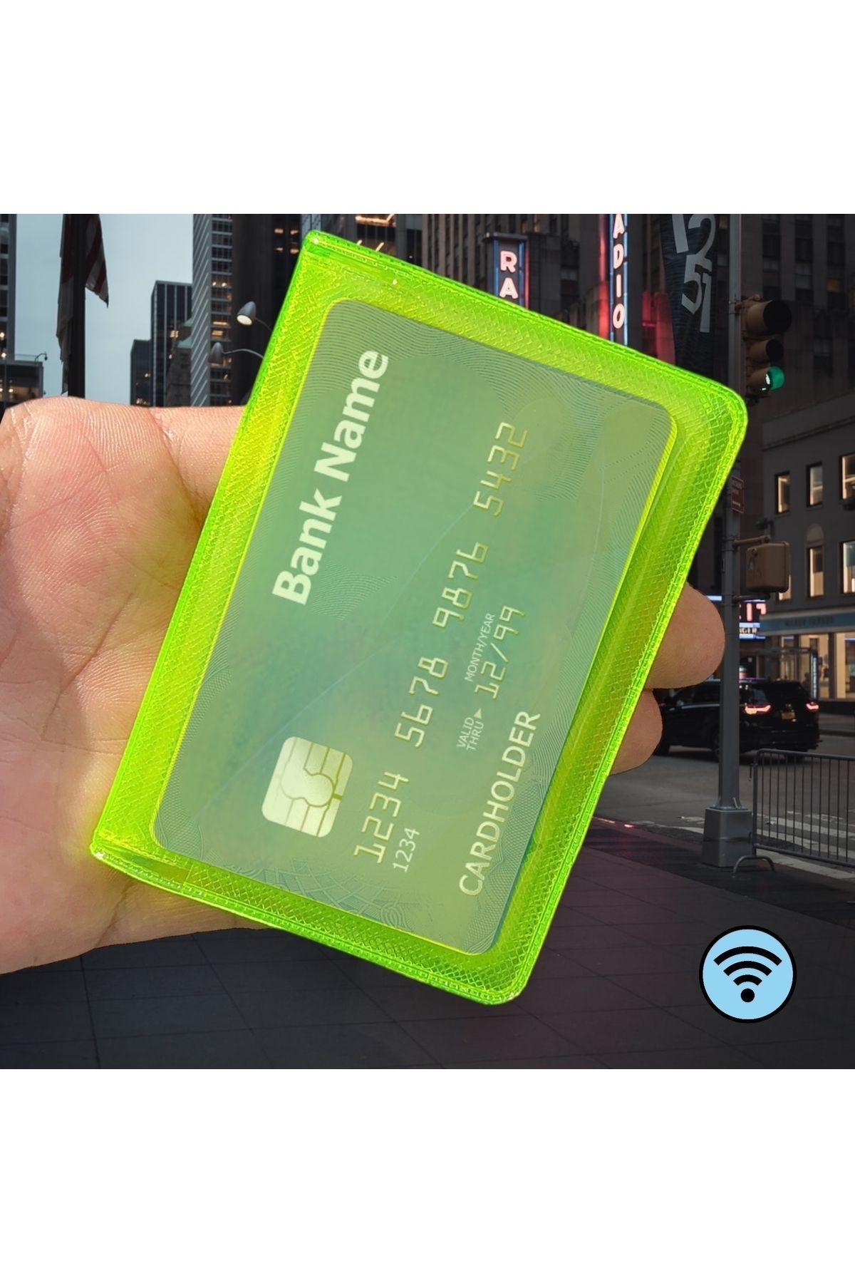 Gempo-Neon Unisex Transparent Wallet Practical Wallet with Card Holder 2