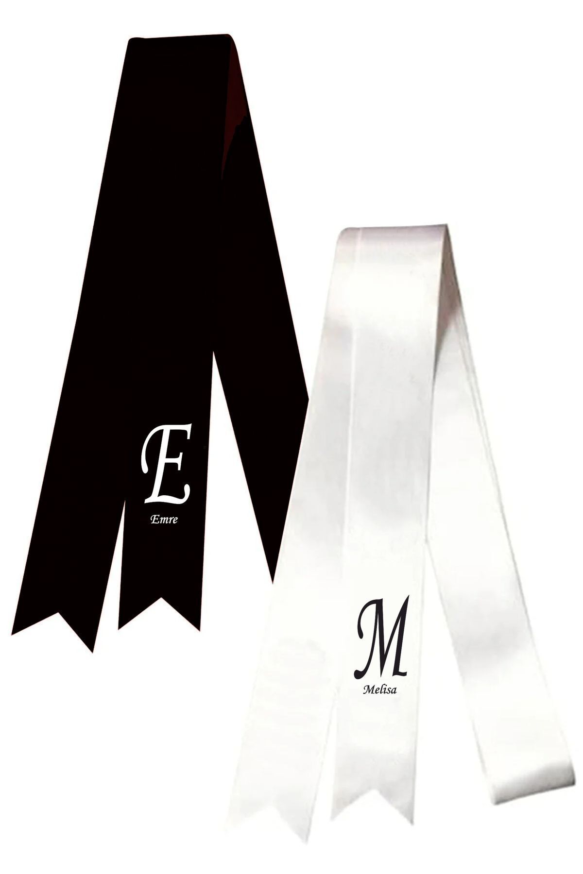 Hediyenza Nişan Düğün Gelin Damat Takı Kurdelesi Tören Kurdelesi Saten Beyaz Kurdele Harf ve İsim 2 Mt