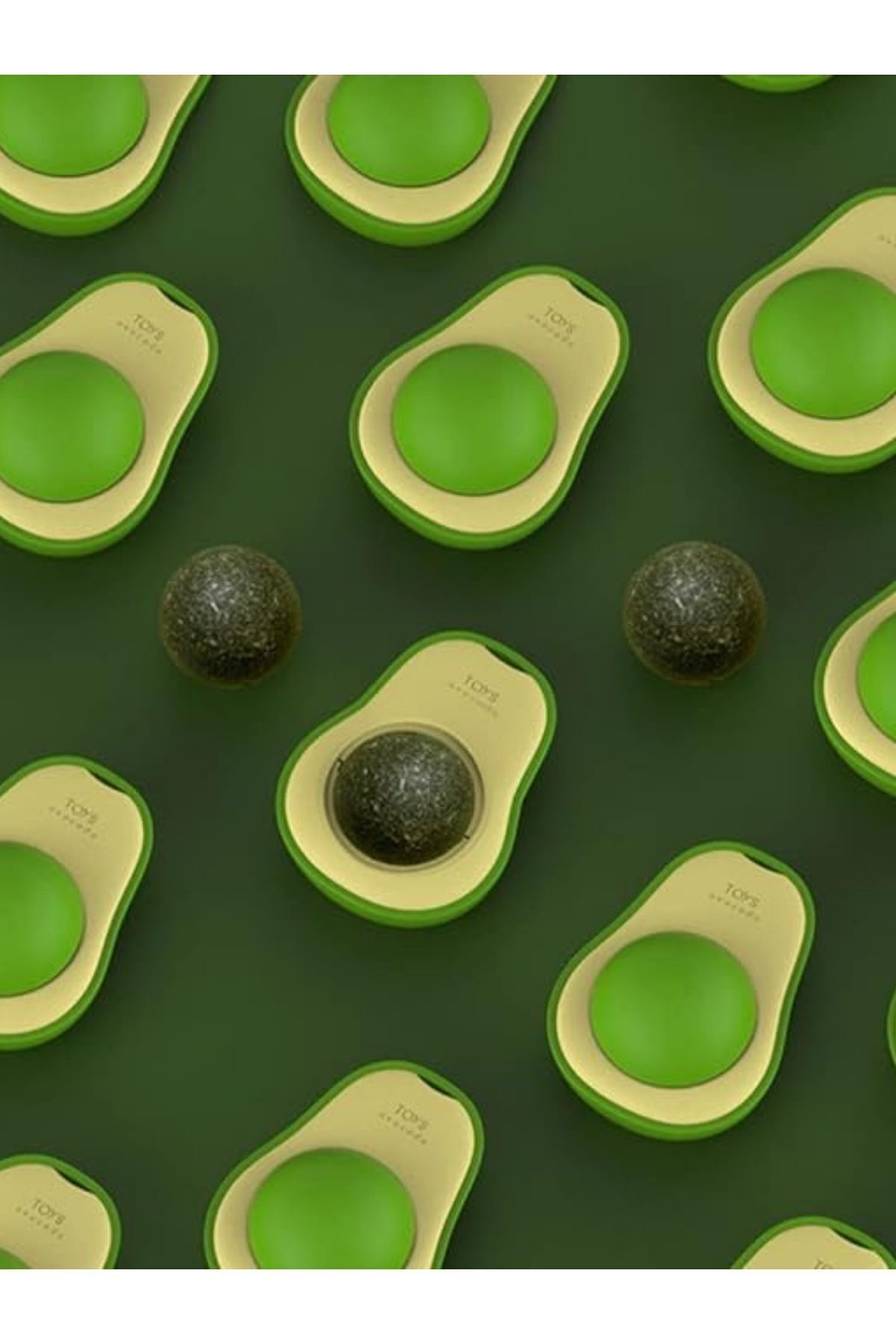 Treuman-Natural Catnip Edible Cat Mint - Avocado Shaped Play Ball Toy 4