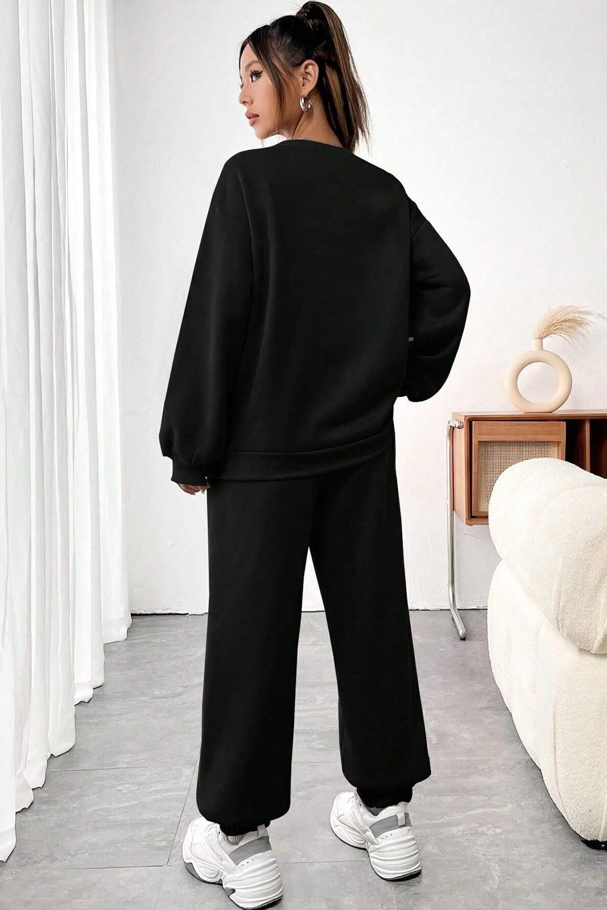 uyguntarz-Unisex Nope Printed Crew Neck Tracksuit Set 2