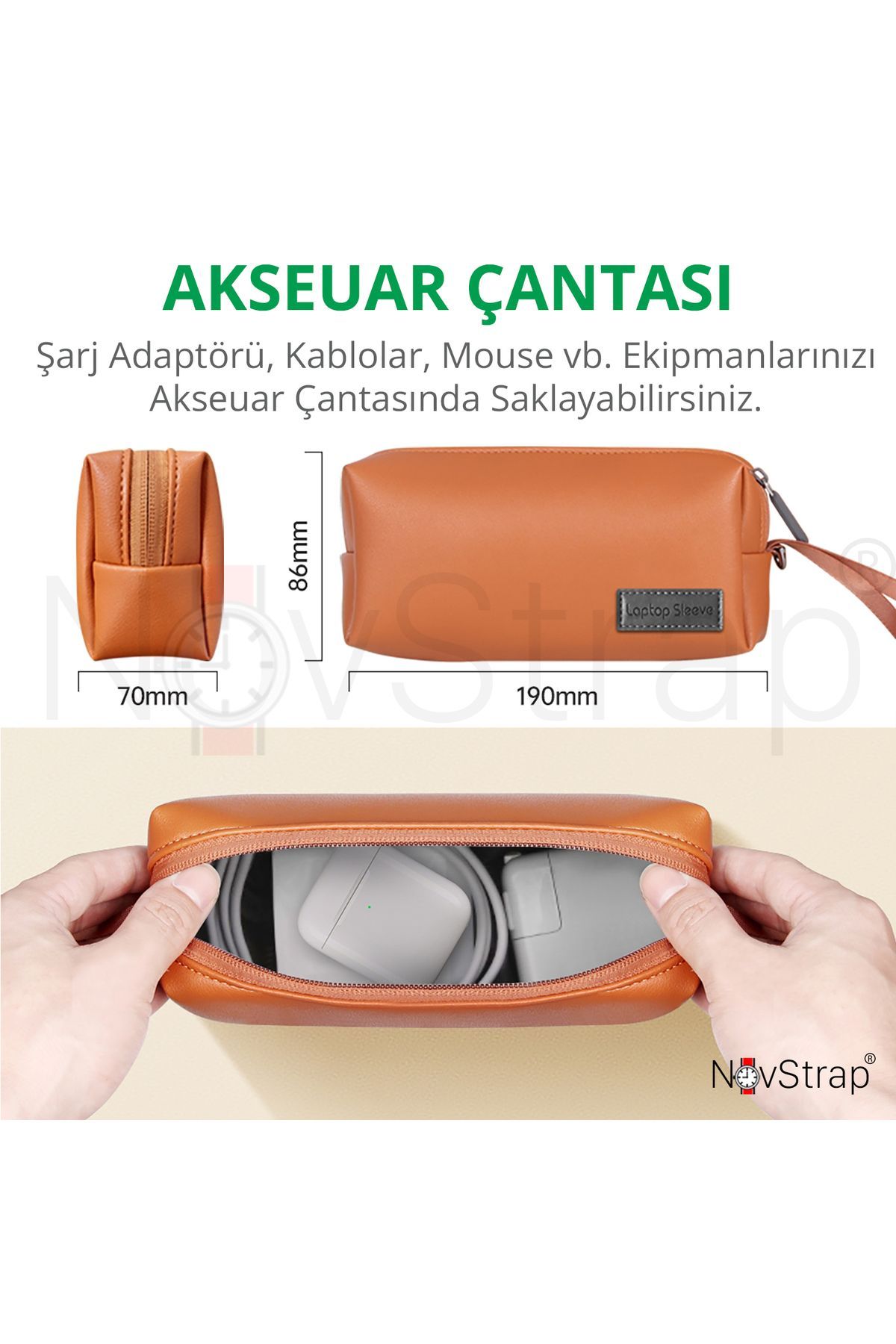 NovStrap-Pu Leather Bag Case Compatible with Apple MacBook Air 15 Inch M2 M3 M4 Chip A2941 A3114 A3241 3