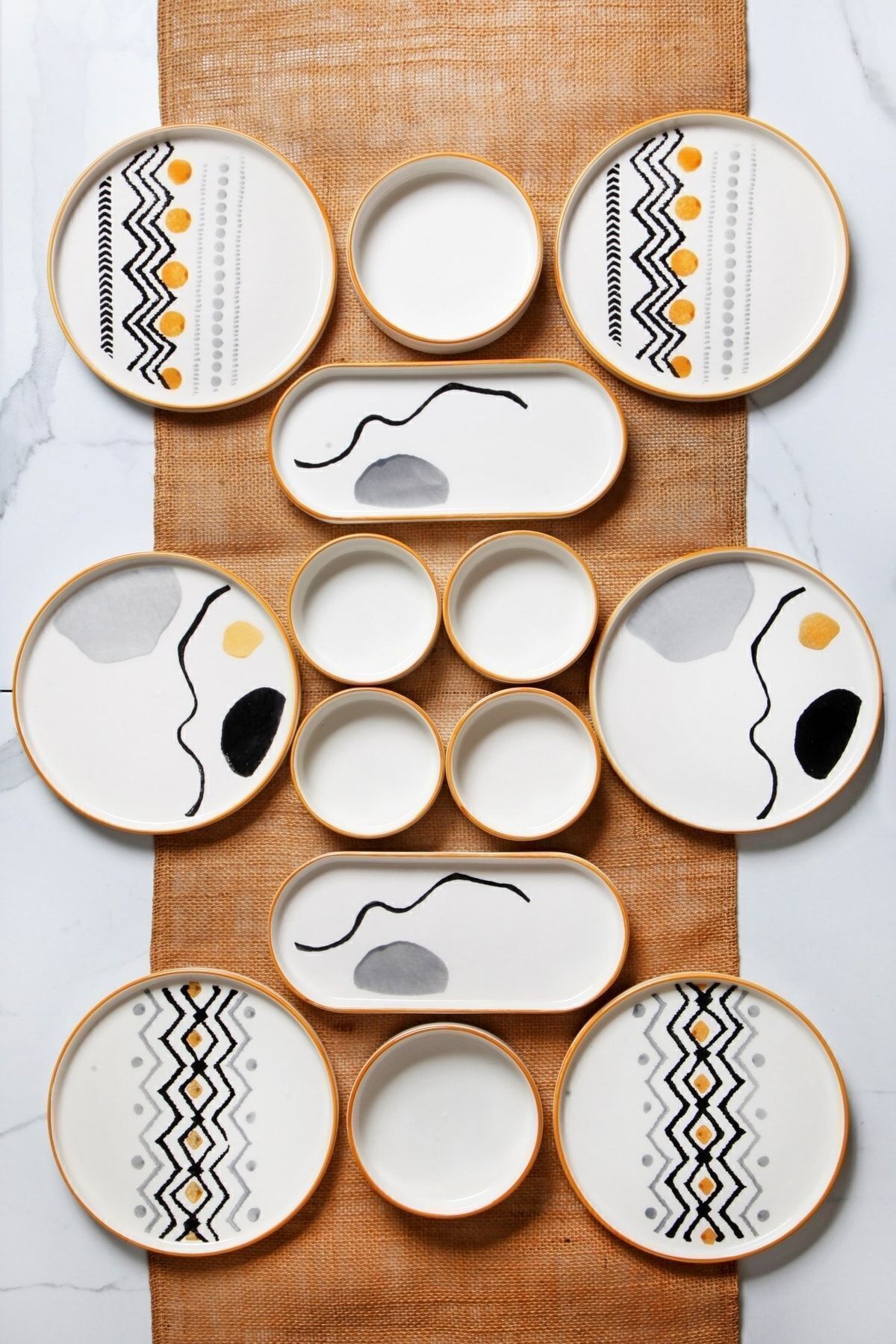 Vienev-Axial 14 Piece Stackable Breakfast Set Presentation Plate 2