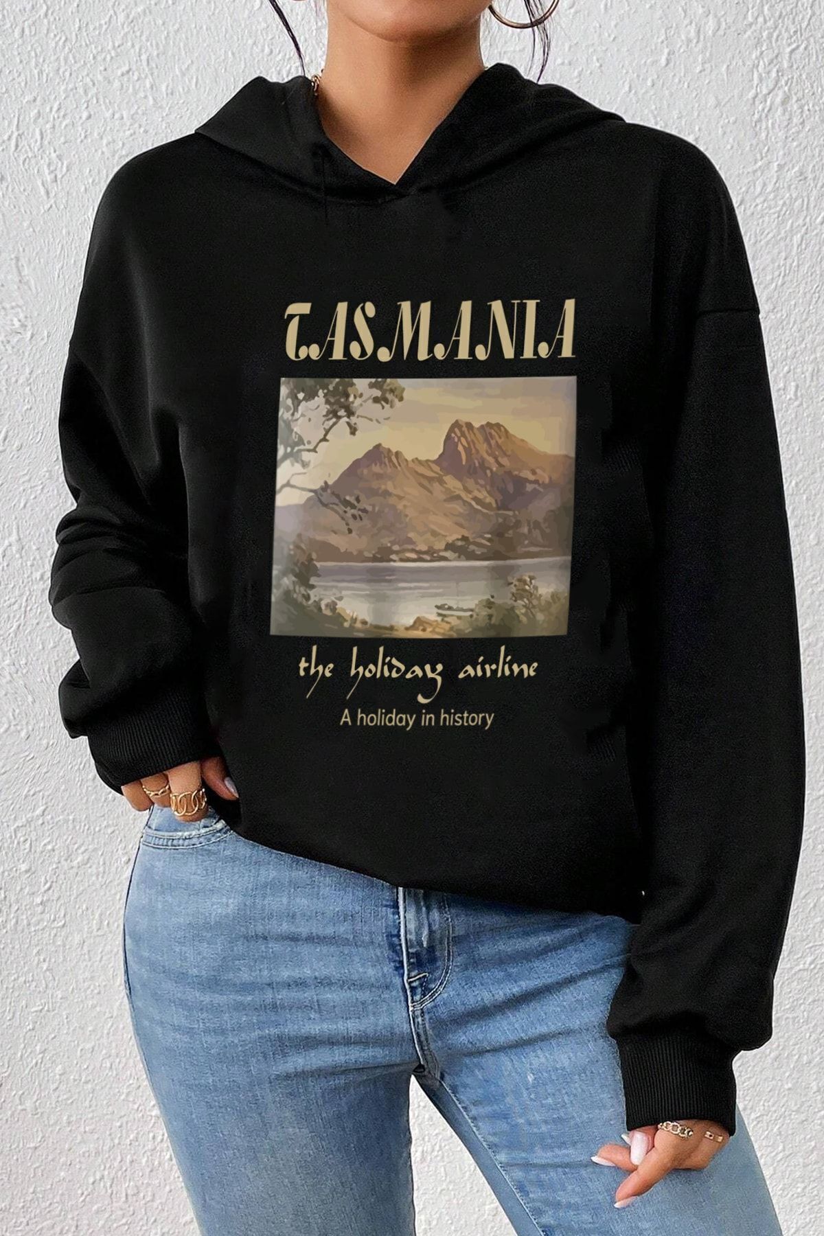 uyguntarz Bluza Unisex Oversize Z Nadrukiem Tasmanii Unisex - XL