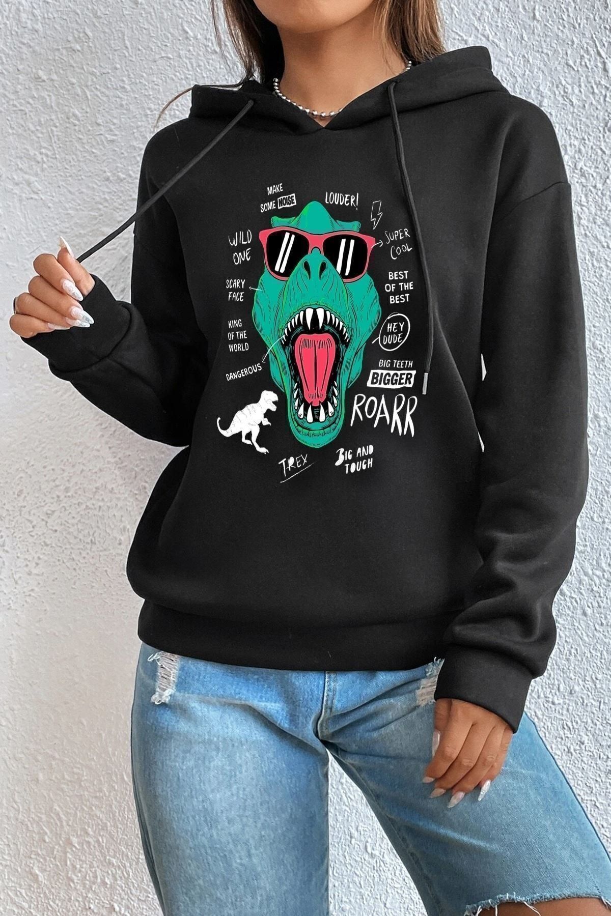 uyguntarz Bluza Unisex Z Nadrukiem T - Rex Unisex - 36