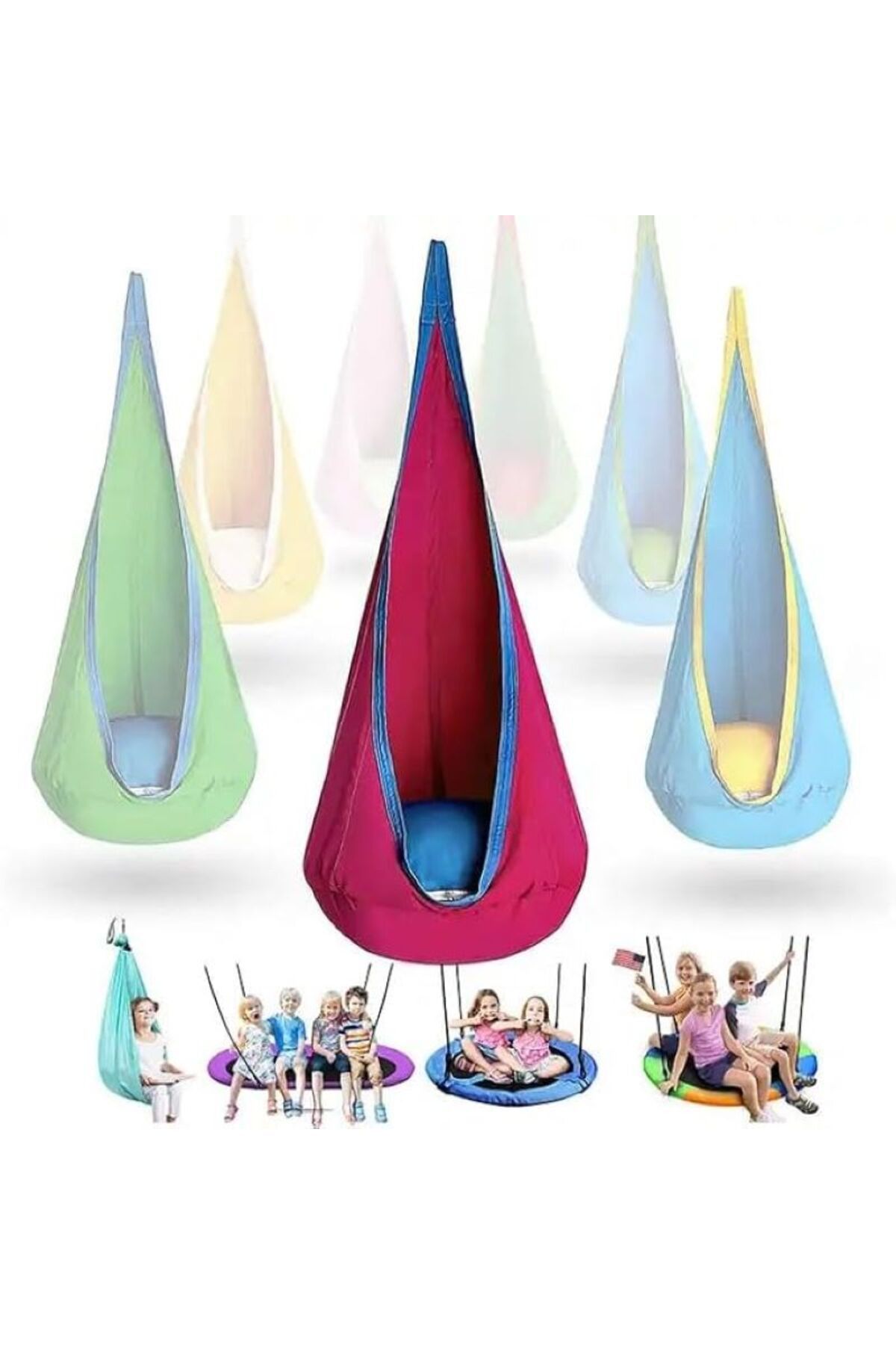 leplus ocuk Pod Salıncak Koltuk, Bebek Hamağı Askılı Sandalye, Pembe