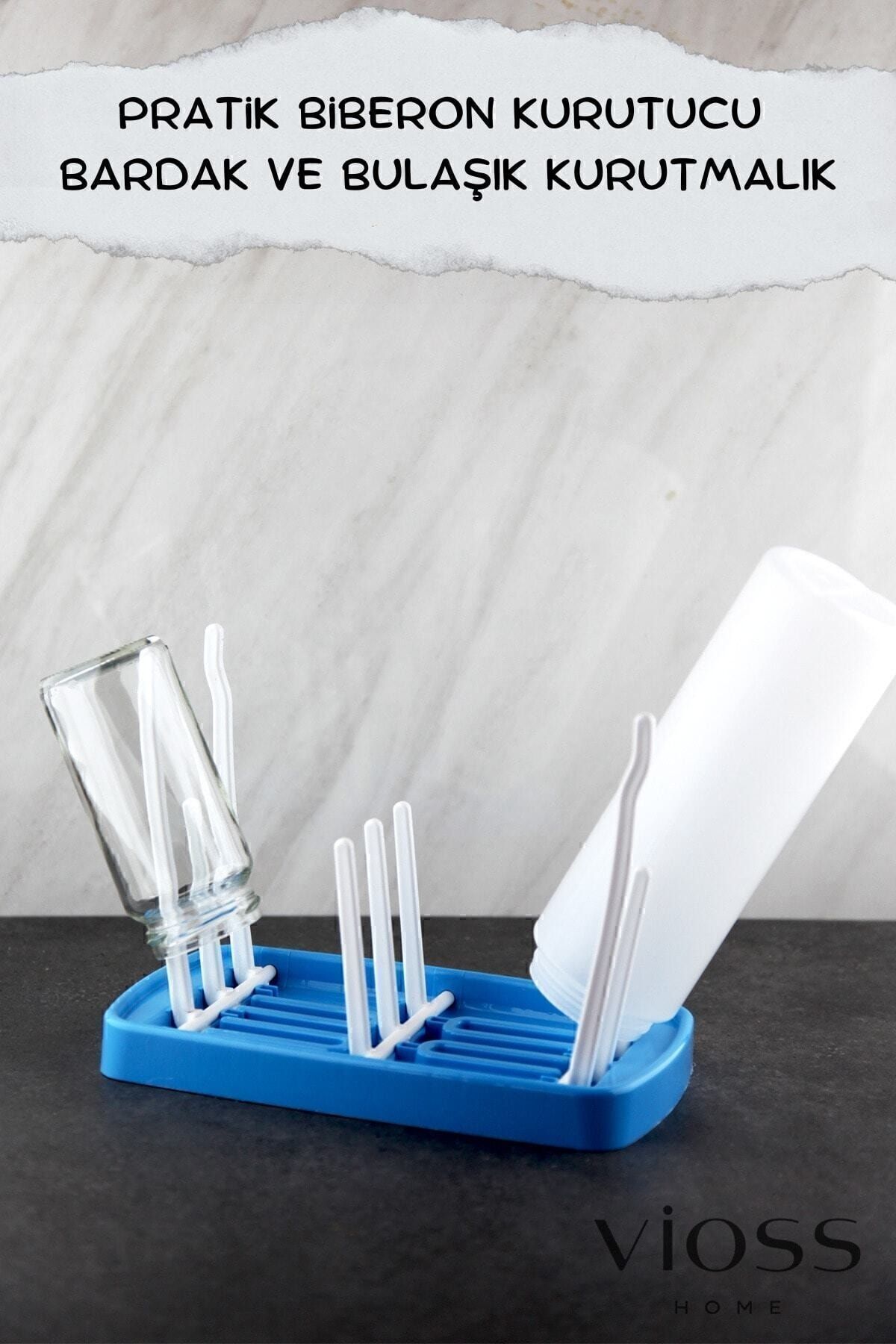 Genel Markalar Pratik Biberon Kurutucu Bardak ve Bulaşık Kurutmalık Mavi Biberon