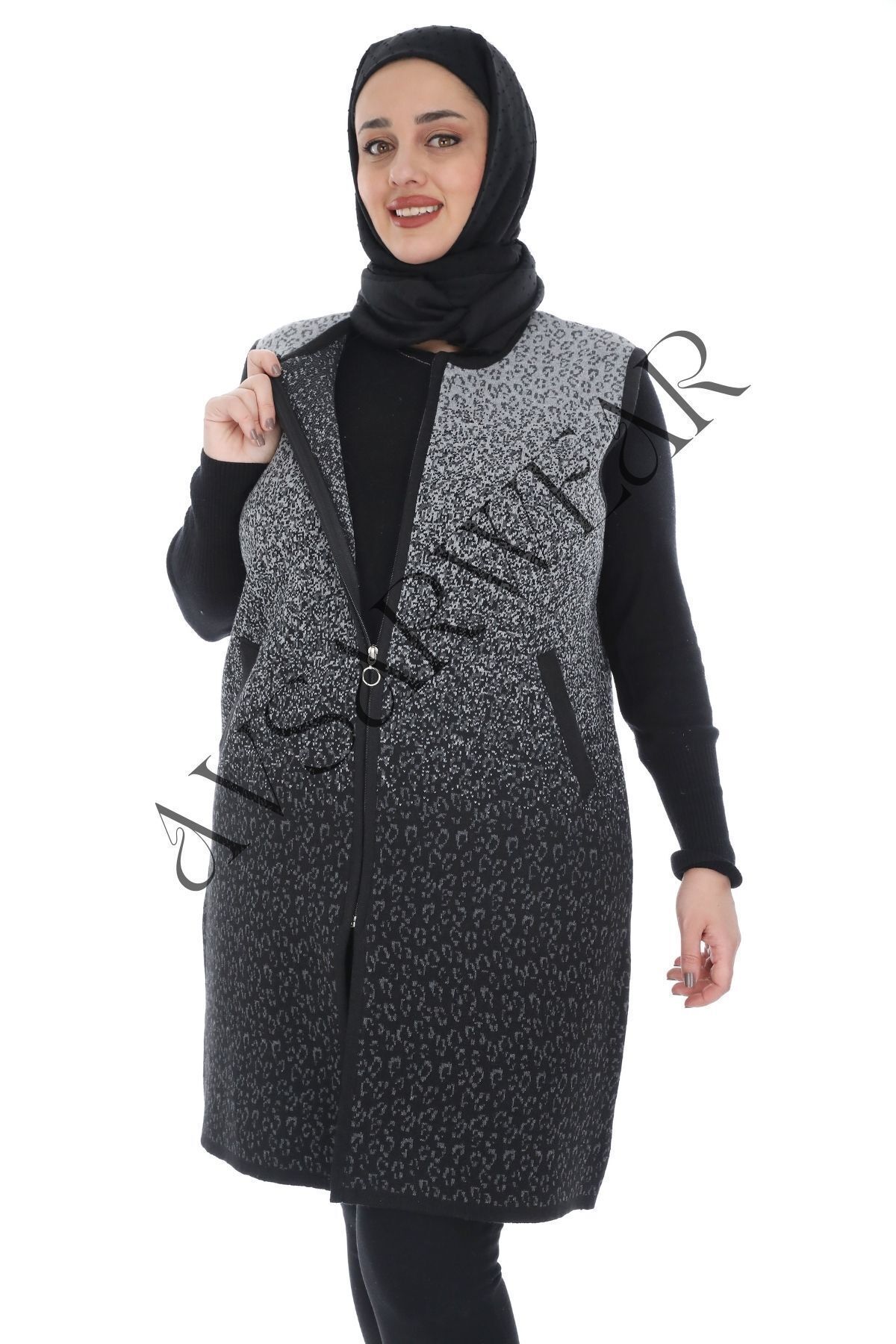 AVSARWEAR-Leopard Patterned Plus Size Mother's Vest with Pockets AVS-1701234419 5
