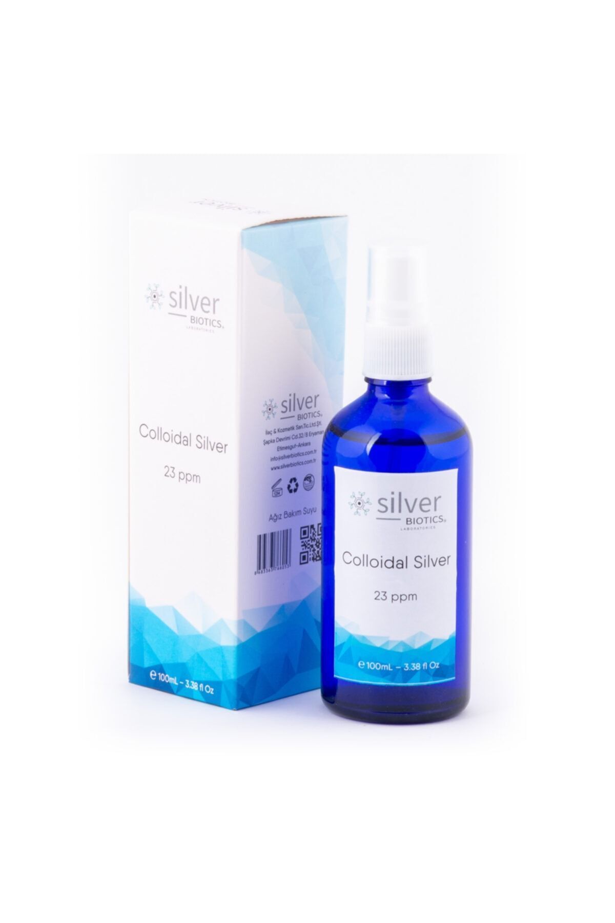 silverBIOTICS 23 Ppm 100ml Cam Şişe Sprey Hydrasense Kolloidal Gümüş Suyu