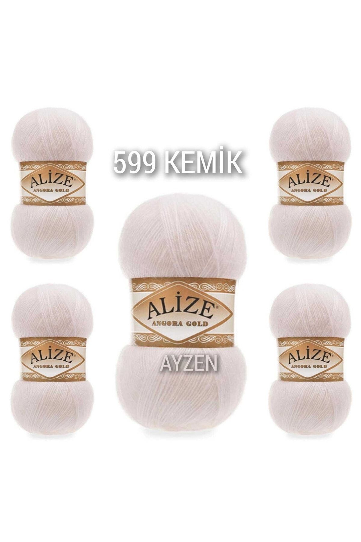 Ayzen Home Angora Gold Hand Knitting Lanyard 5 Pieces Package Color No : 599
