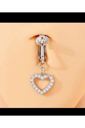 Arescollection Delik Gerektirmeyen Sallantılı Taşlı Sahte Göbek Piercingi