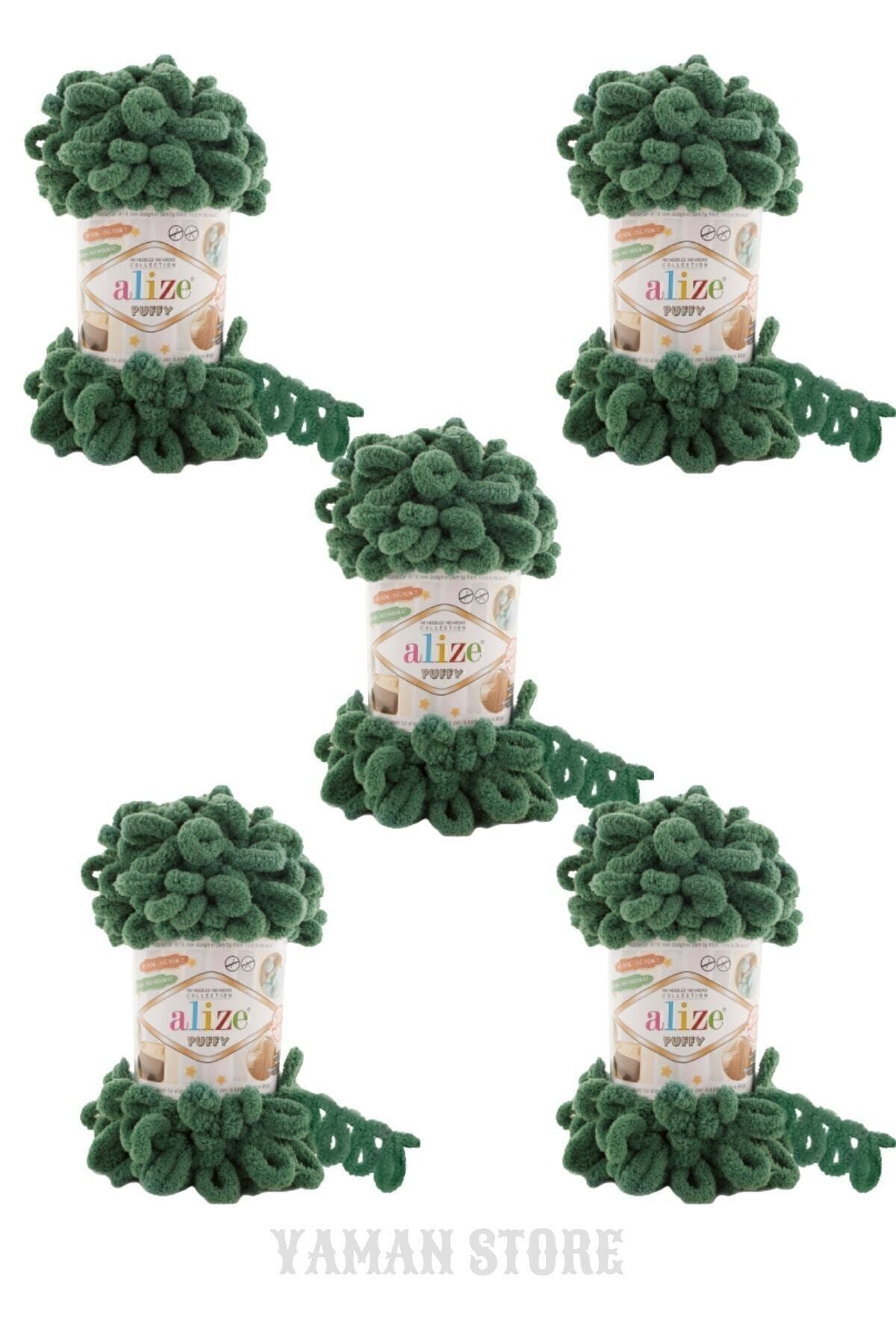 Alize-5 τεμάχια Yumak 532 Pine Green Hand Knitting Κουβέρτα Κάλυμμα Κάλυμμα Κλωστή 1