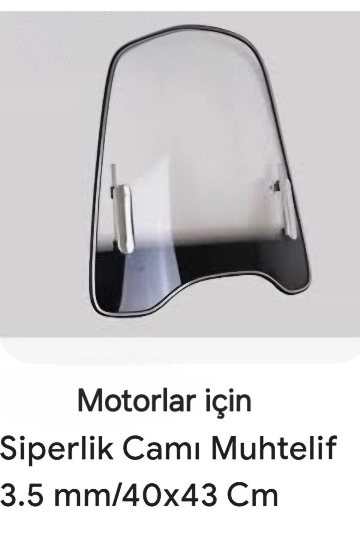 Drop Shipping Motosiklet Ön Siperlik Camı Oval Model 3.5 MM/40 X 40 CM