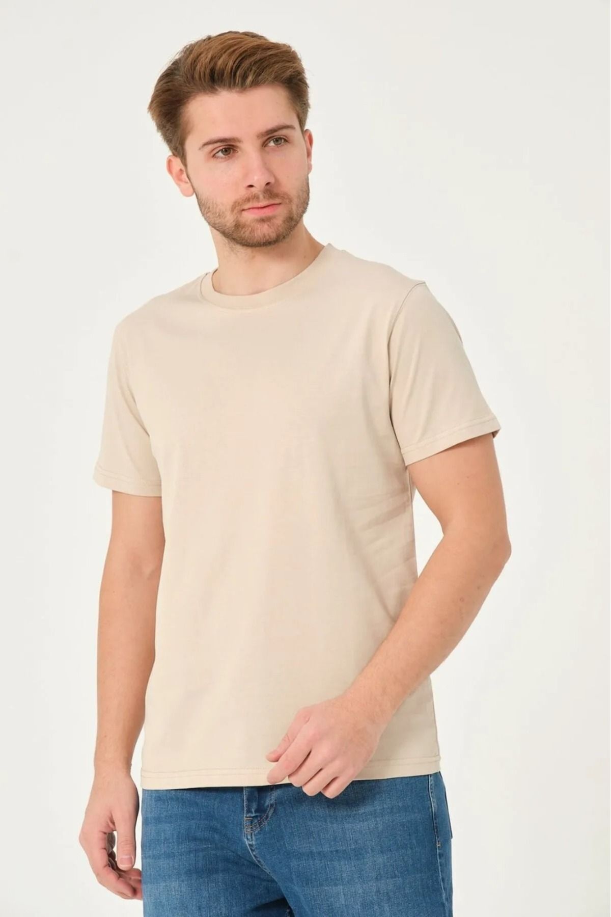 Tight Lady T Shirt Beige Regular fit Trendyol