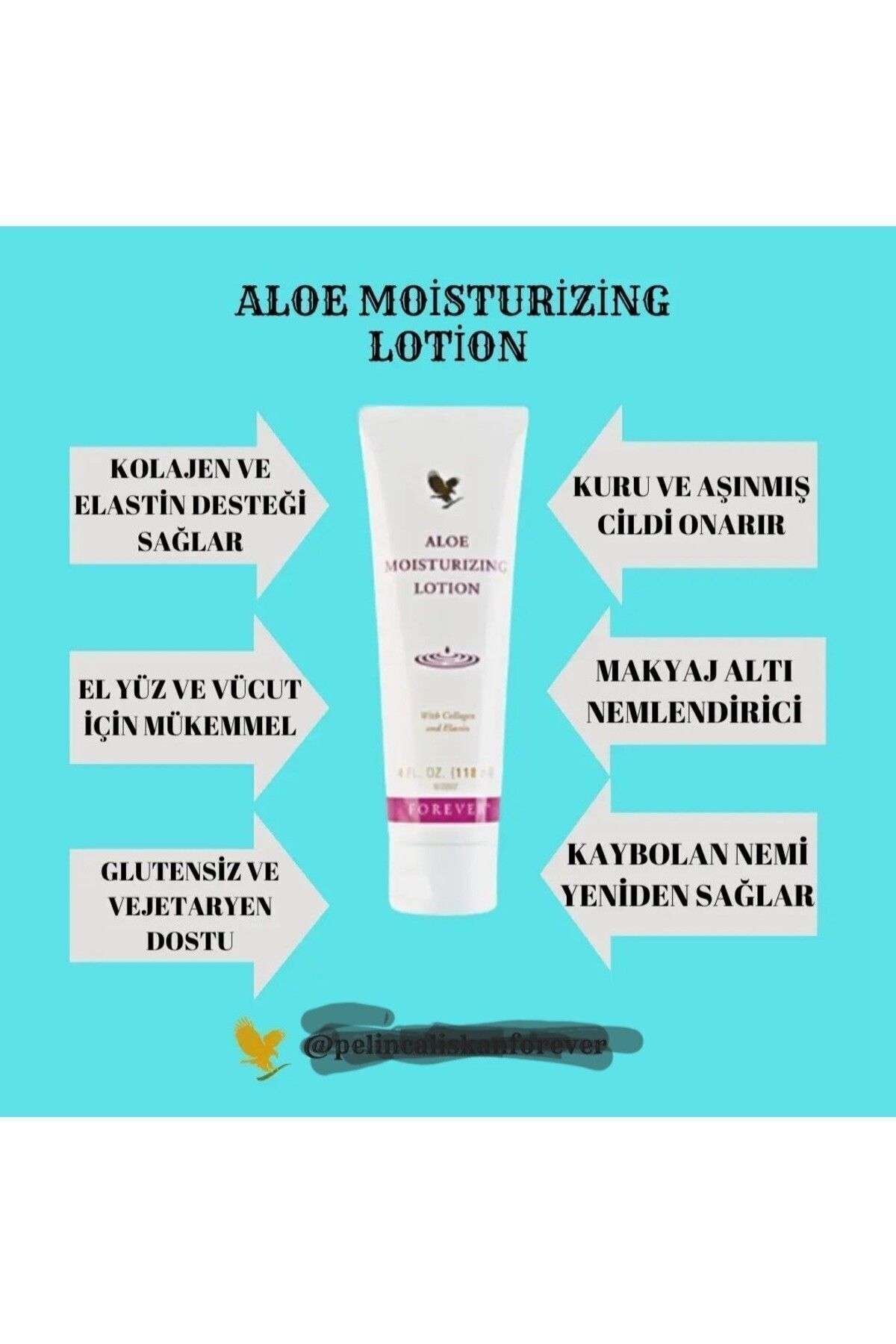 کرم مرطوب کننده لوسیون Living Aloe Moisturizing Losion 07/2027 Dir. Genel Markalar