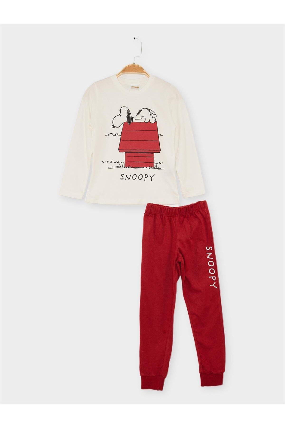 スヌーピー ベビモコジヤカードプルオーバー&ロングパンツセット Snopy Snoopy Licensed Children's 2 Piece Set 21648- Trendyol