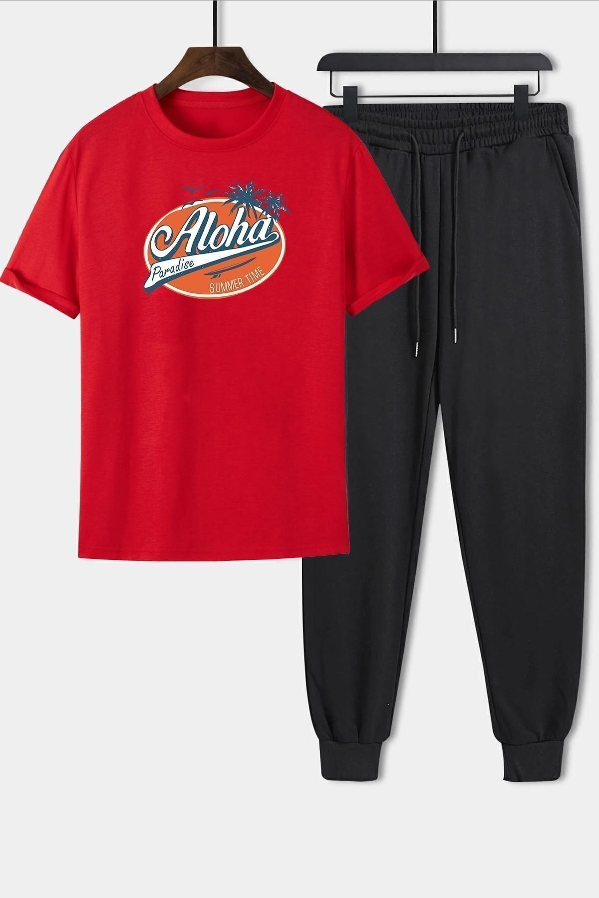 uyguntarz Dwuczęściowy Zestaw Dresów Unisex Z Nadrukiem Aloha Unisex - 38