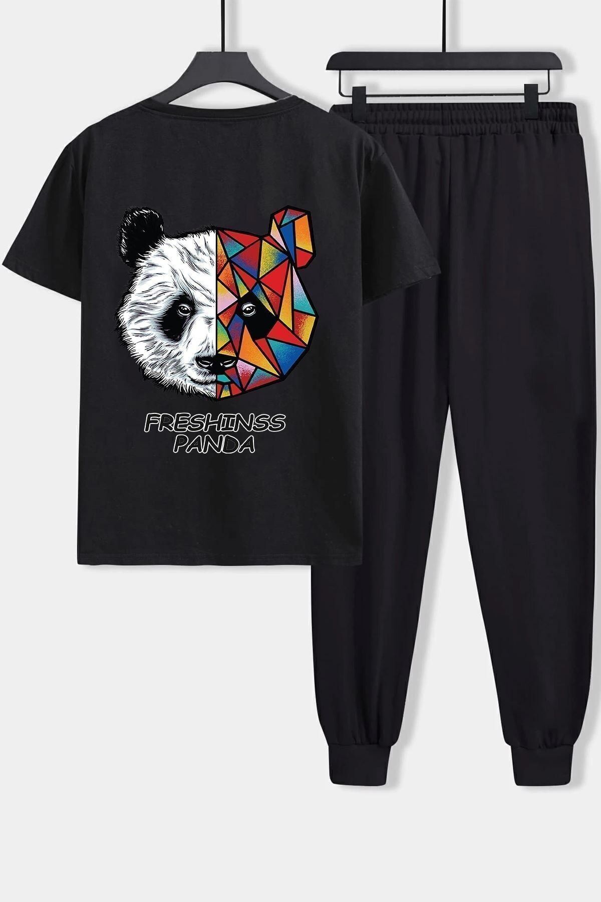 uyguntarz Dwuczęściowy Zestaw Dresów Unisex Z Nadrukiem Pandy Unisex - 40