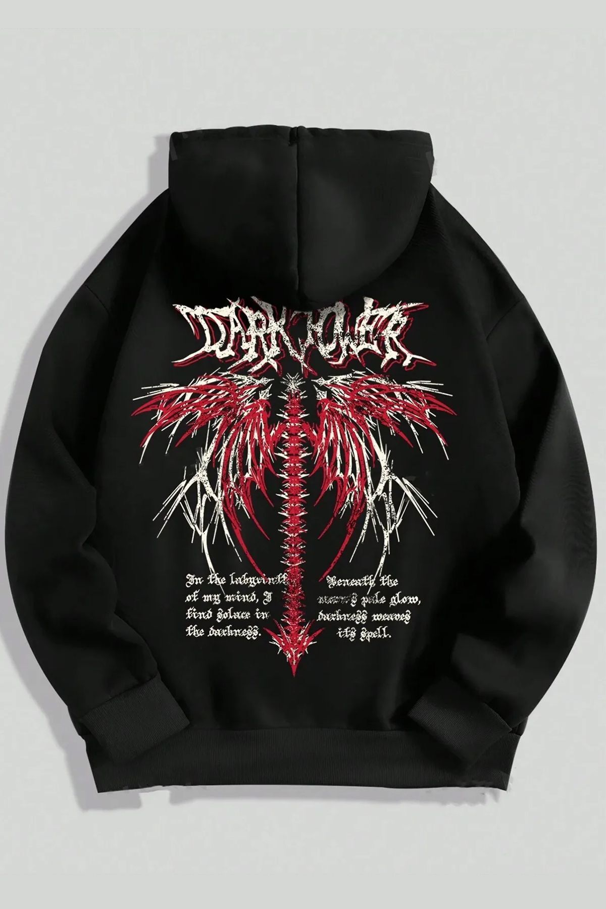 uyguntarz Schwarzes bedrucktes Oversize-Sweatshirt