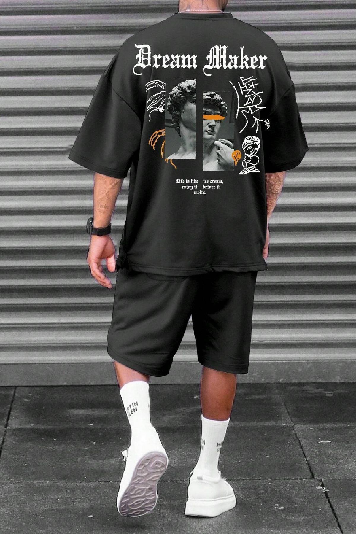 uyguntarz Set Pantaloni Scurți Cu Imprimeu Dream Maker Unisex Masculin - XL