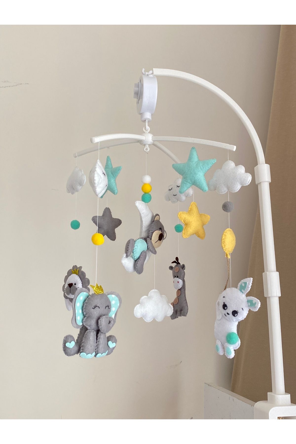 SefDen Lazer Kesim Atölyesi (Müzik - Aparat Dahil)Karışık hayvan figürlü el yapımı kız veya erkek bebek beşik dönencesi fotoğrafı 6 (önizleme)