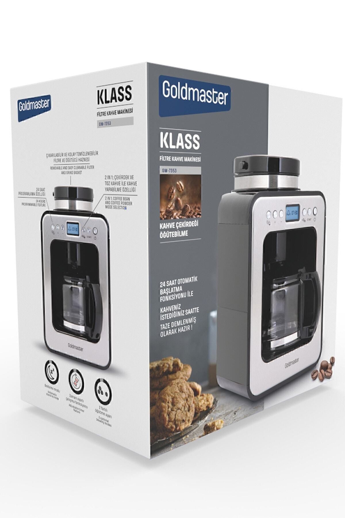 GOLDMASTER-Klass 2 In 1 Programmable Fully Automatic Filter Coffee Machine with Grinder 8