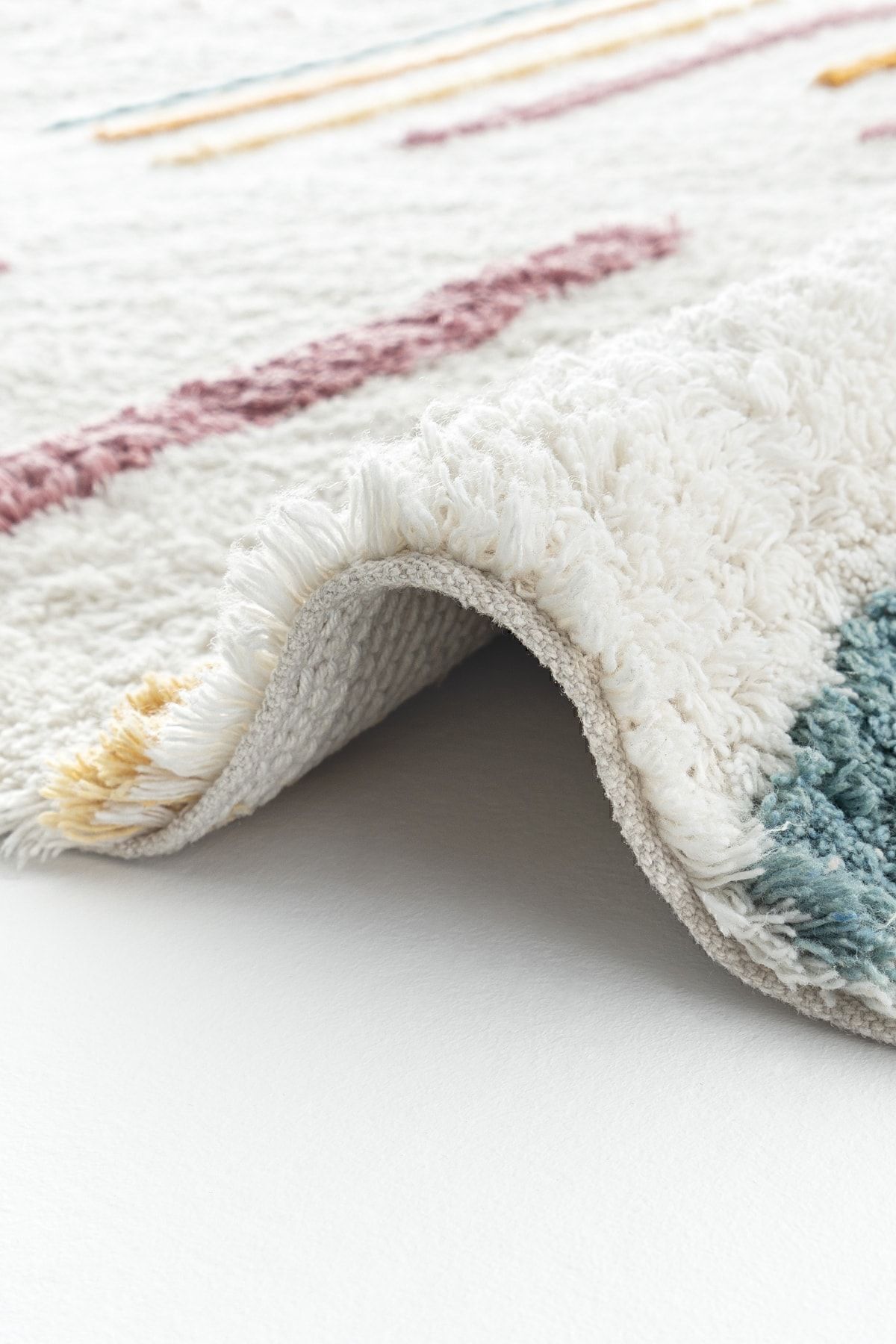 Cool Cotton Ccn 03 Multy Xw Makinede Yıkanabilir Kaymaz Tabanlı Naturel Pamuk Dokuma Bebek Halısı - 7