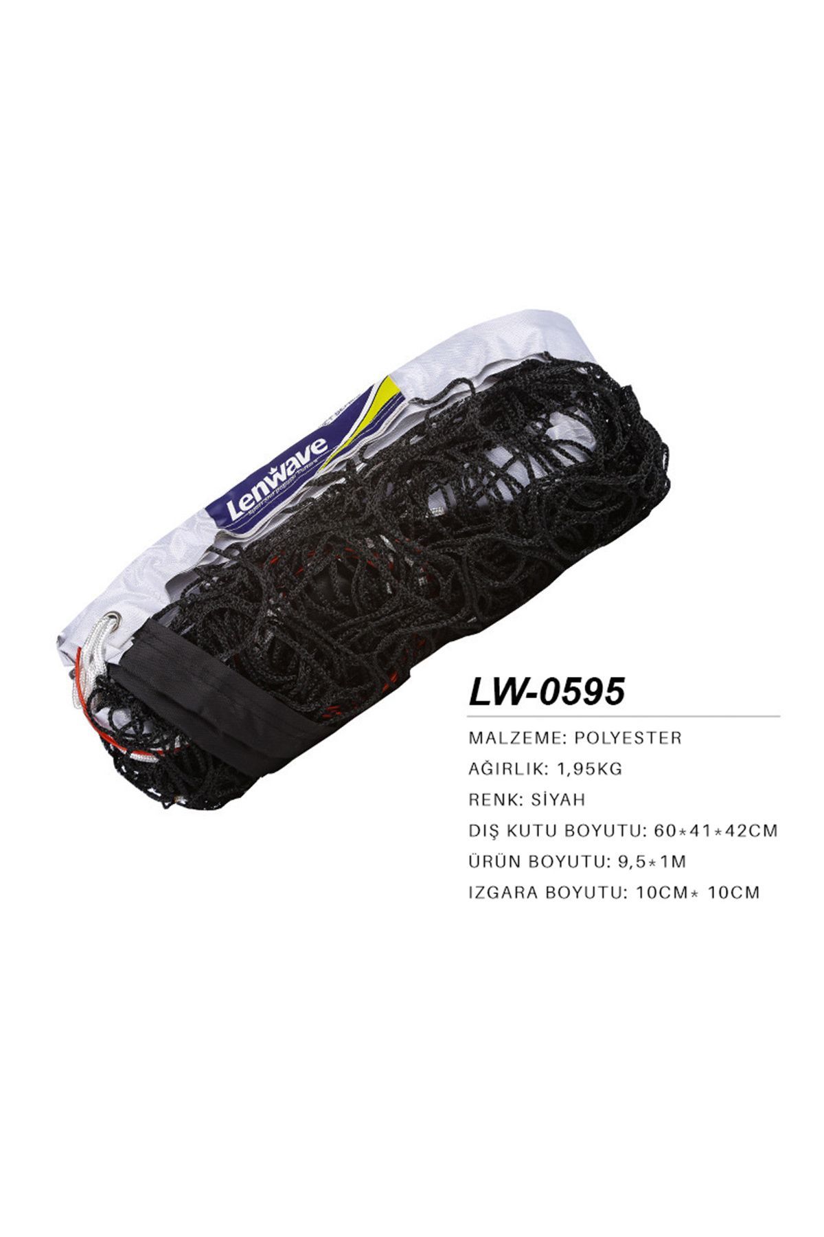 Lenwave-Lw-0595 Black Mini Volleyball Net - 6 Meters with Parachute String, Extra Stretch 2