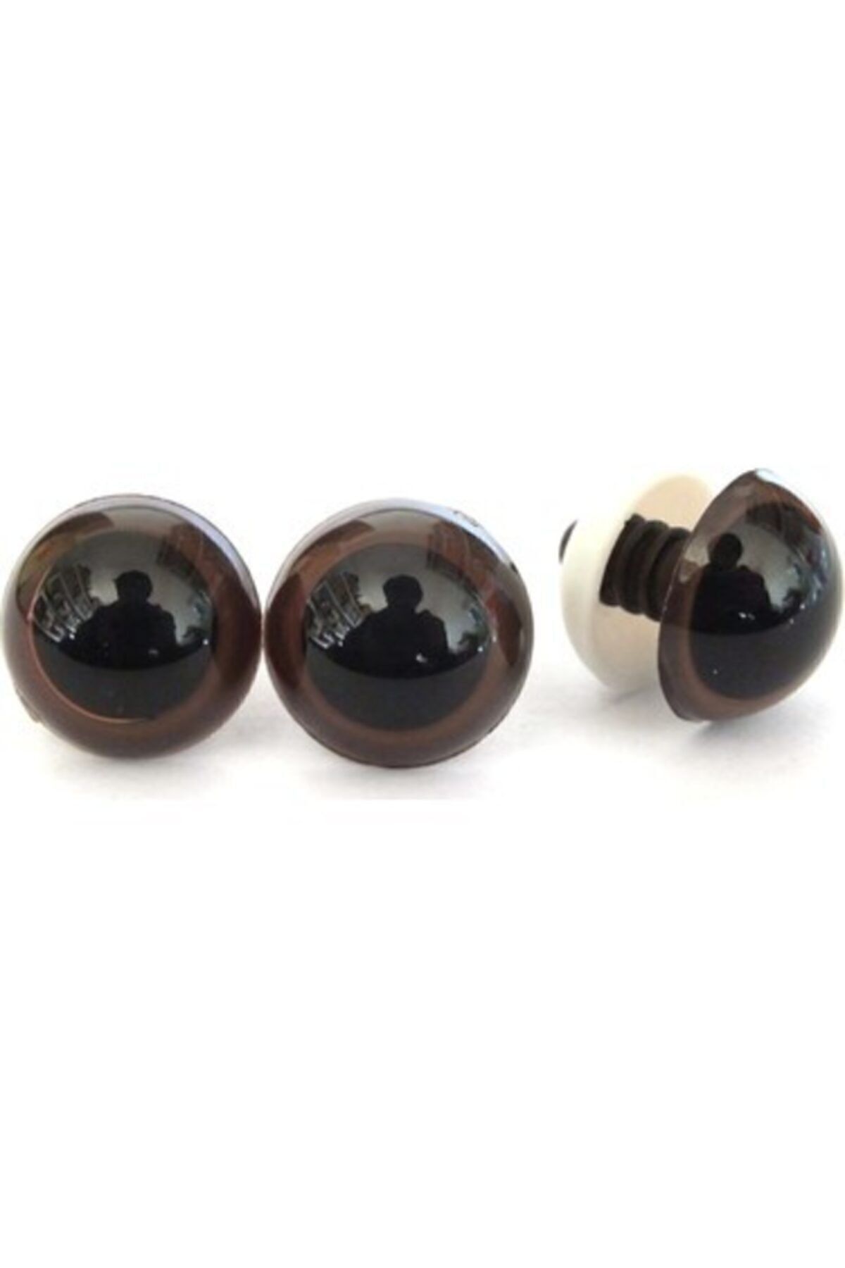 TıkTık AL Amigurumi Vidalı Göz Kahverengi Retinalı 12 Mm (20 Adet-10 Çift)