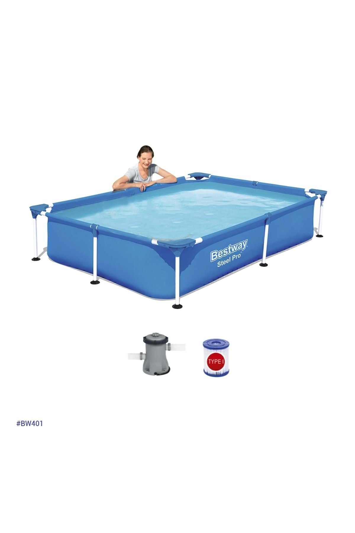 Resim Bestway Prefabrik Havuz Seti 221x150x43cm Devirdaimmotoru Bw401 