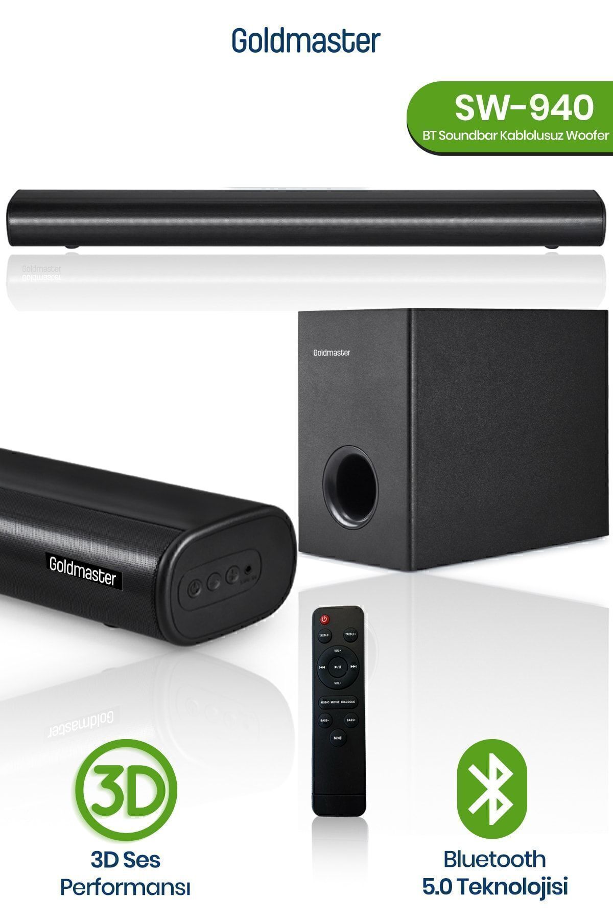 GOLDMASTER Kablosuz Soundbar Woofer Bluetooth Hdmı Ses Sistemi
