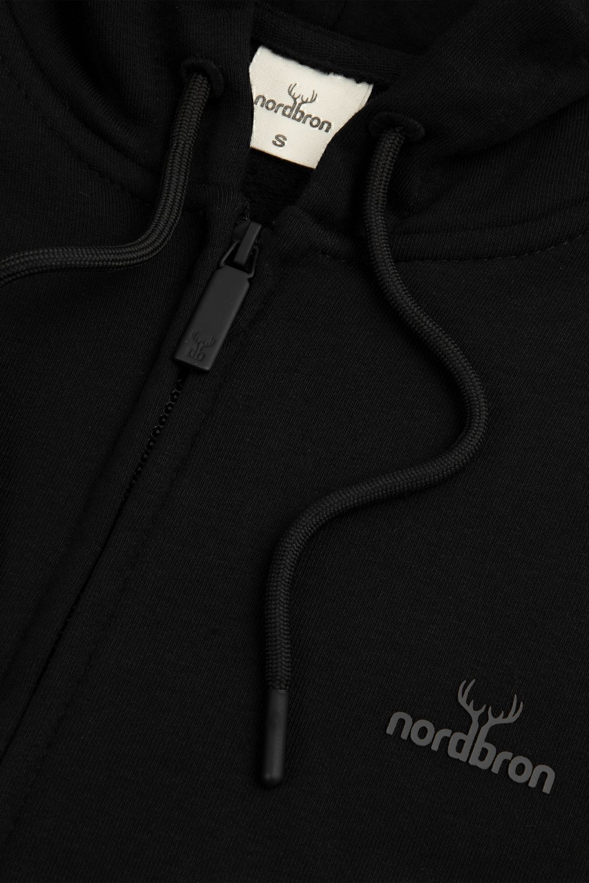 Nordbron-Women's Black Hooded Zipper Detailed Sweatshirt Soft Textured Seasonal Long Sleeve with Pocket Erfurt 6