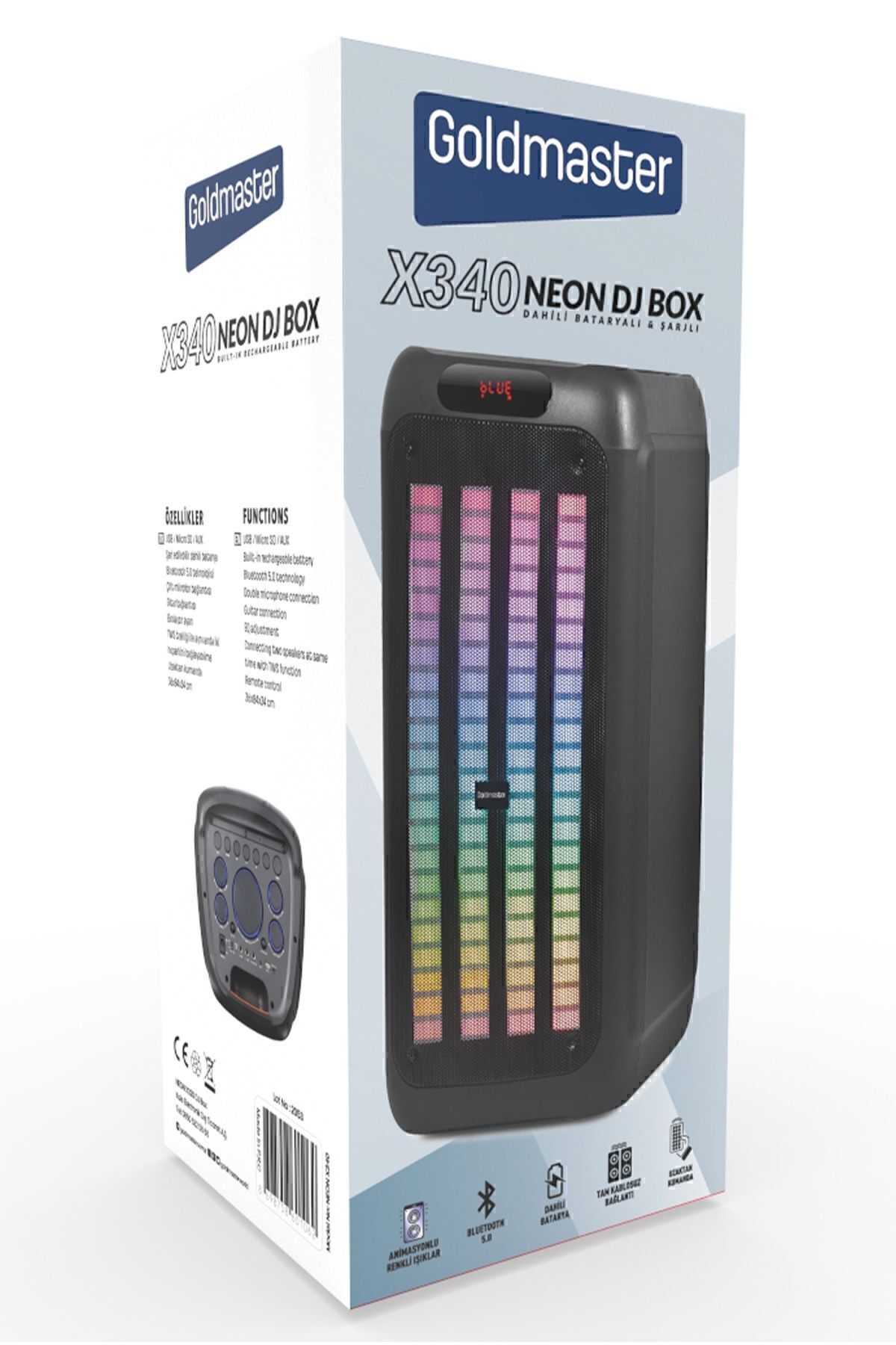 Taşınabilir Şarj Edilebilir Party Box Işıklı Bluetooth Hoparlör 8