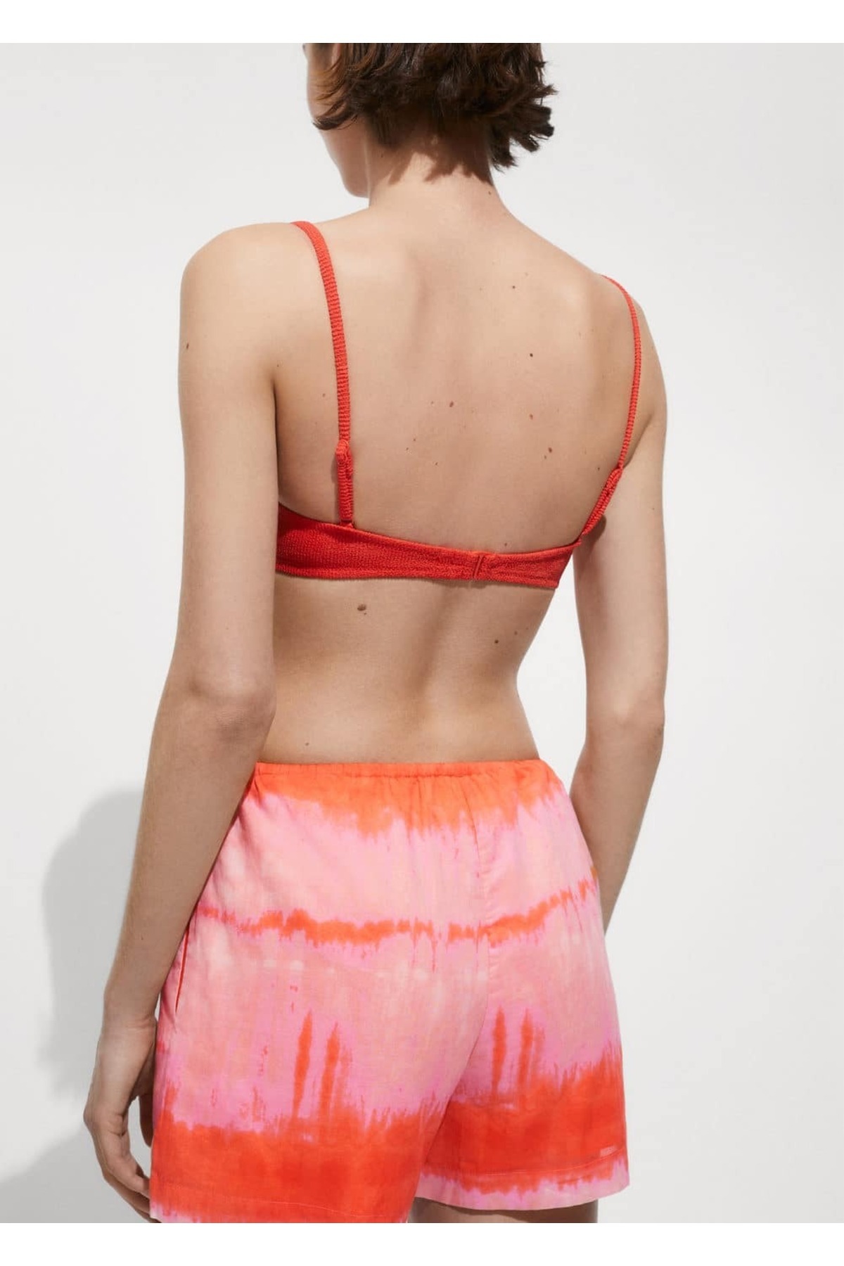 MANGO Woman-Elastic Waist Printed Shorts 4