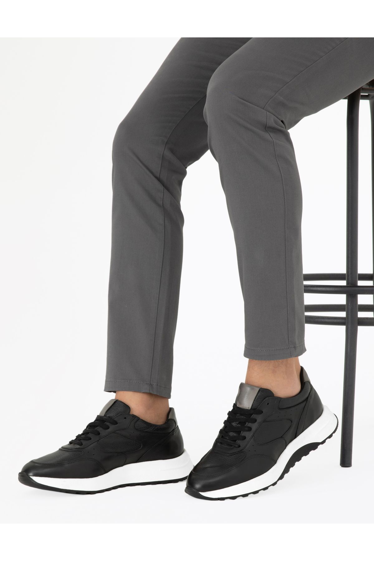 کفش ورزشی 100% چرمی مشکی 50296094-vr046 Pierre Cardin