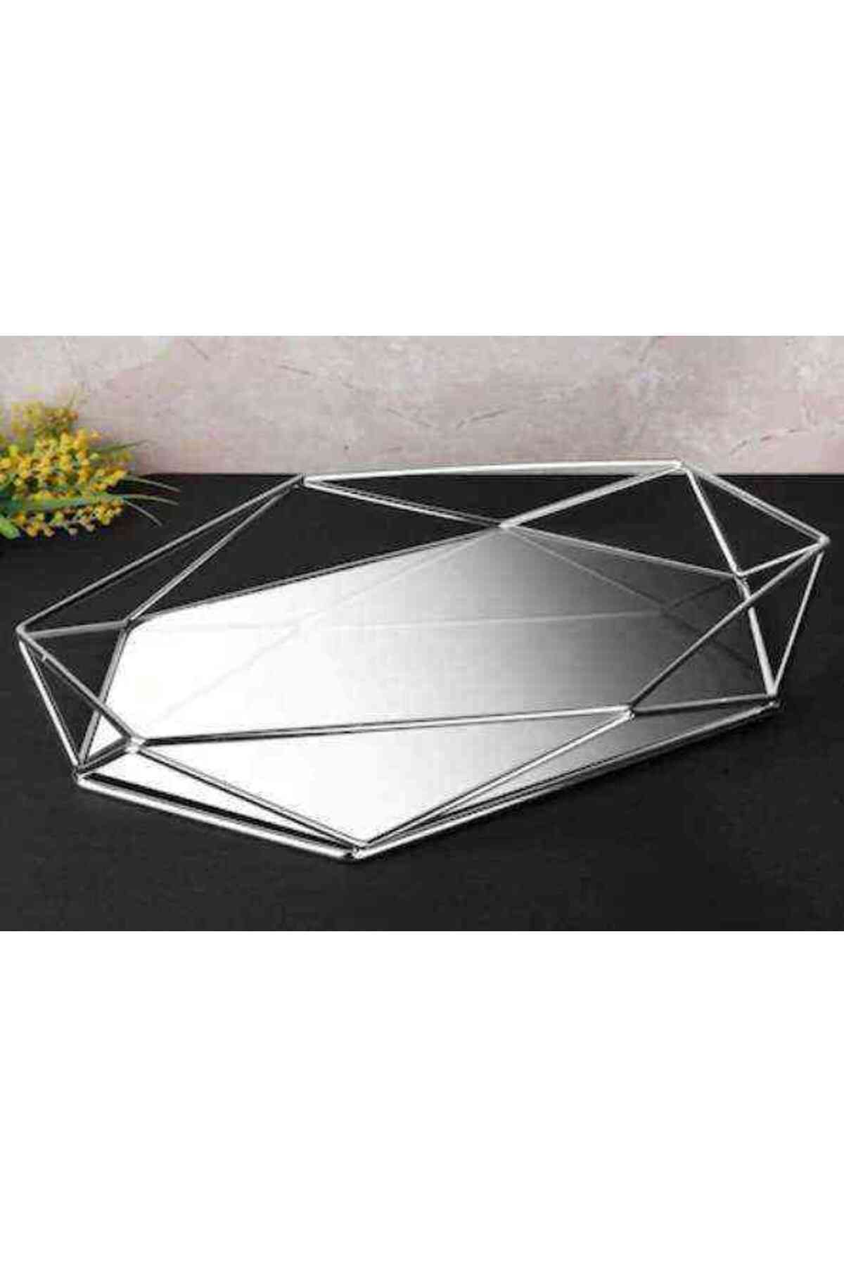 RetroLazer-Luxury Tray Service Presentation Tray Prism Silver 33x29 Cm 1