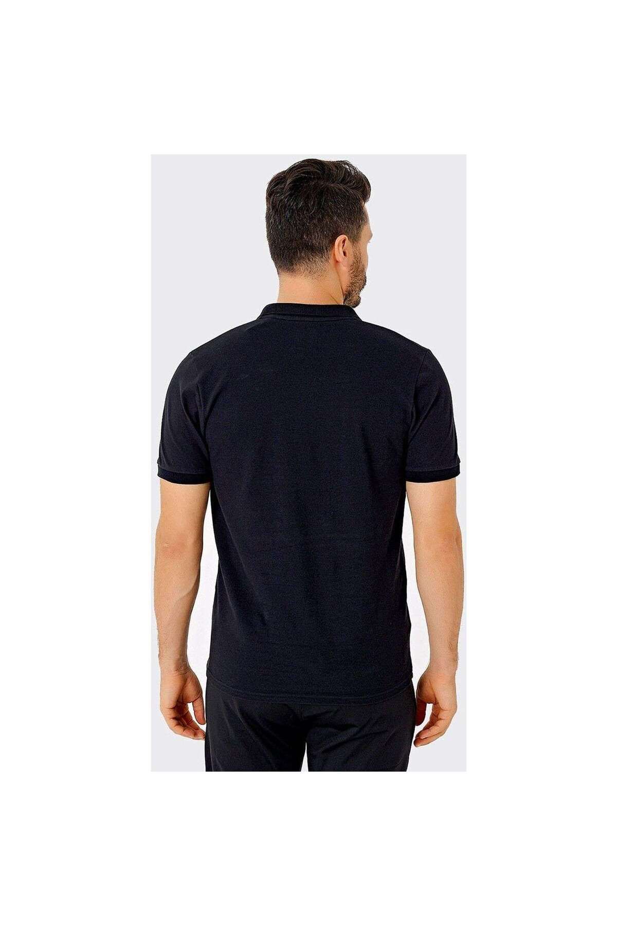 تی شرت ورزشی مشکی مردانه سیاه Alfa Polo Yaka M 3211105 uhlsport