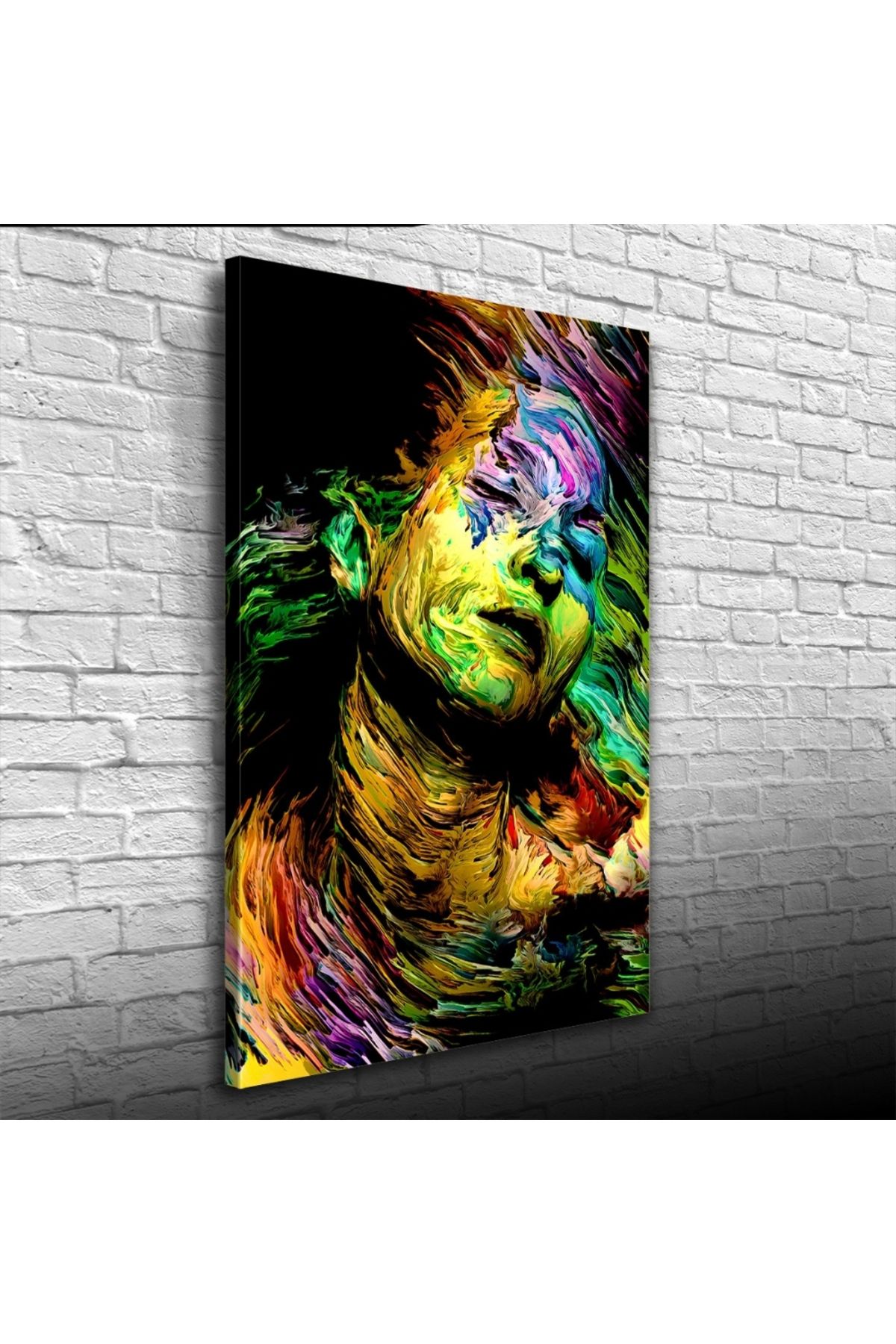pazarella Dekoratif , Soyut , Renkli Kadın Tasvirli Kanvas Tablo 50 x 70