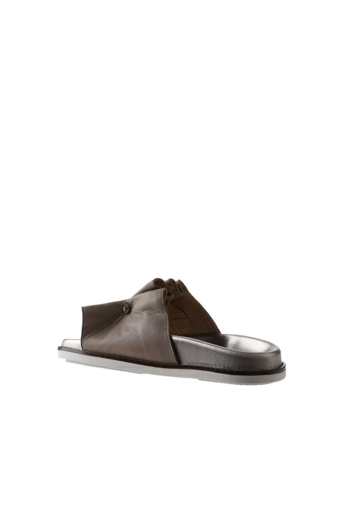 Bueno Shoes-01wu5810ModelGray Leather Women's Flat Slippers 5