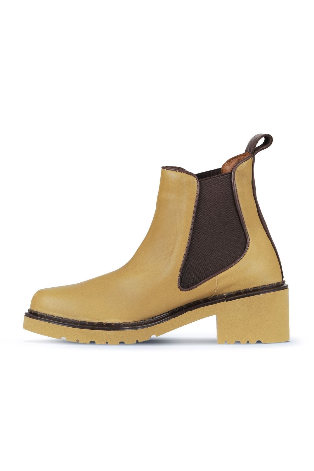 Bueno Shoes-Дамски боти на висок ток с канела от кожа - 01wz4402 3