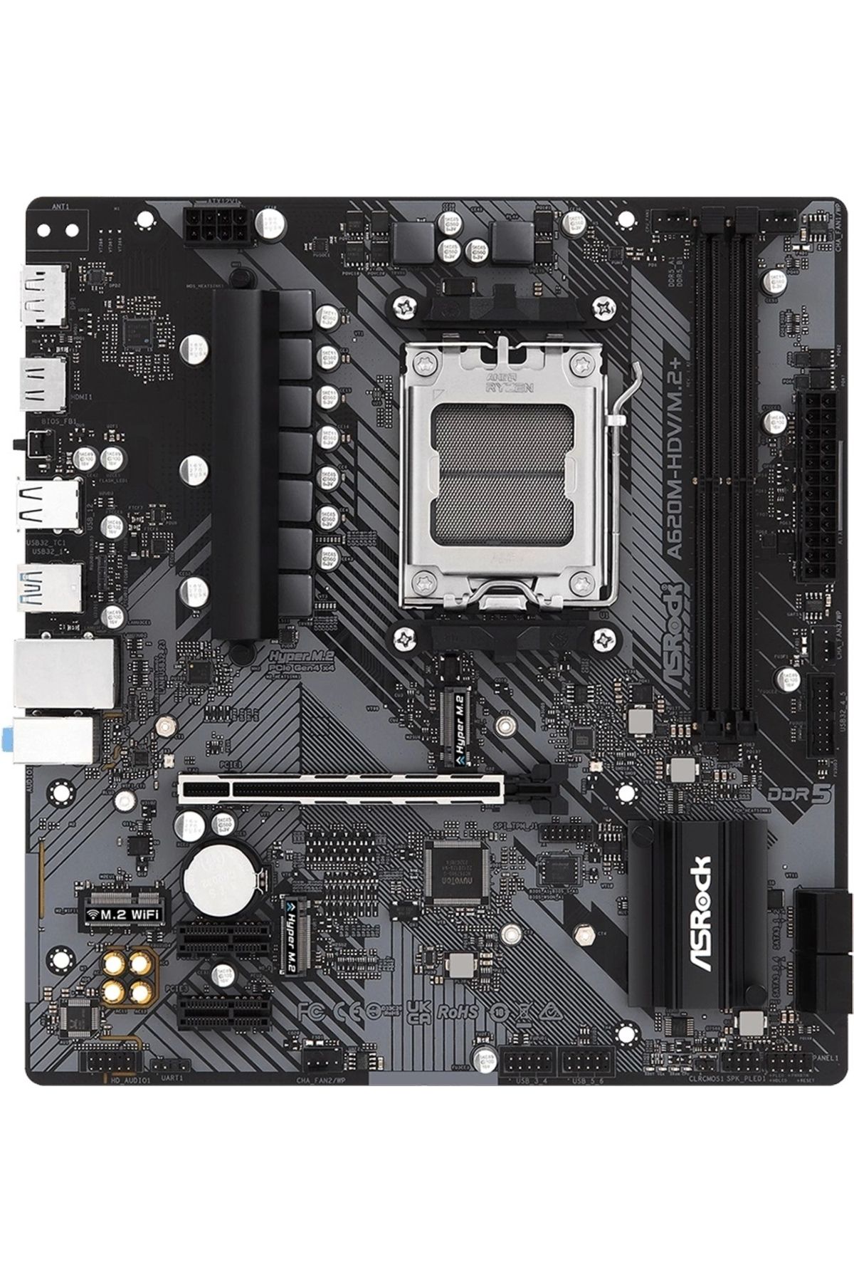 ASROCK-A620m-hdv/m.2 DDR5 HDMi-DP Type-C PCIe 4.0 AM5 Matx - لوحة أم للكمبيوتر المكتبي 2