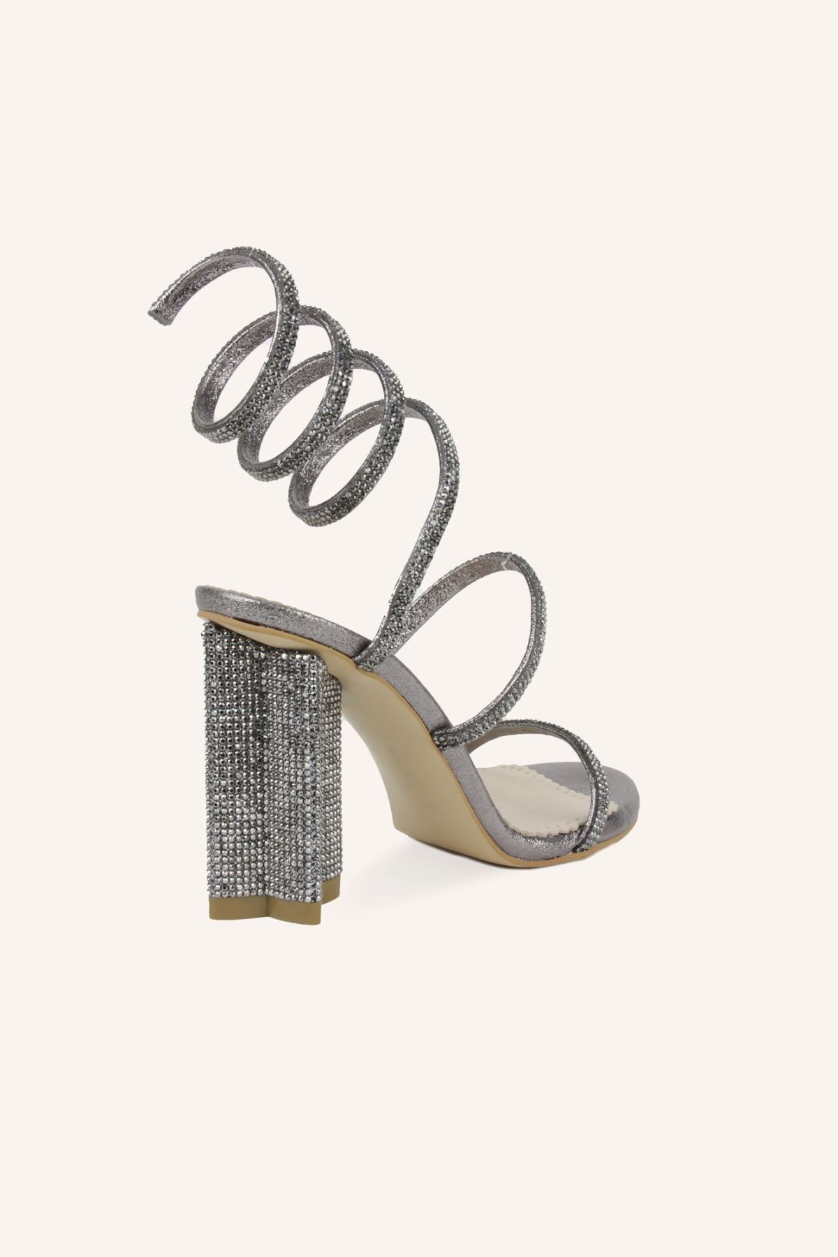 MARCATELLI-Antrasit Makaron Topuklu Ayakkabı 4