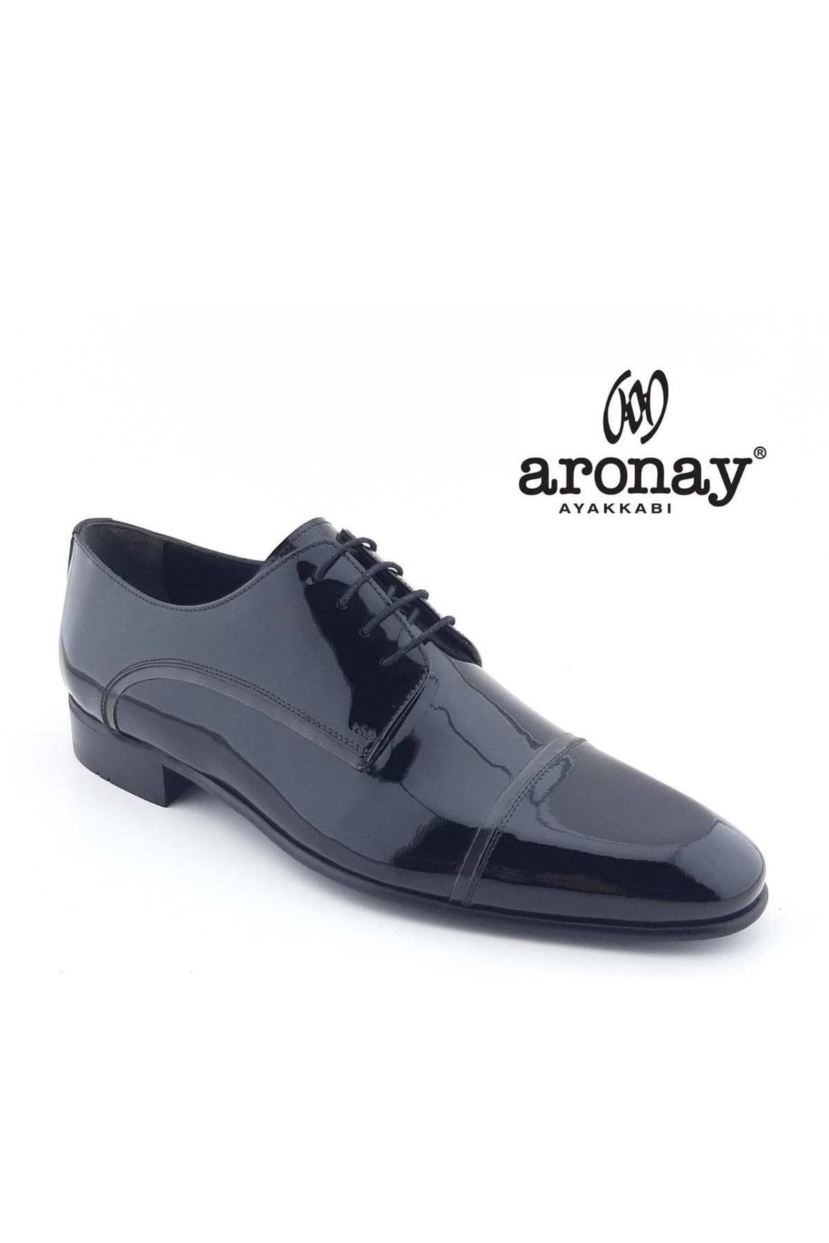 کفش کلاسیک مردانه بنددار چرم Jurdan، مشکی-چرم ورنی ARONAY